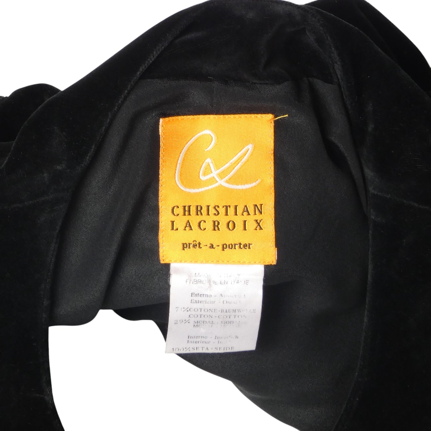 CHRISTIAN LACROIX- 1980s Black Velvet & Cord Jacket, Size 4