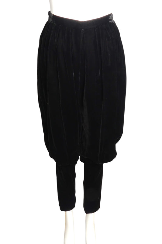 BERNARD PERRIS- NWT 1980s Black Velvet Harem Pants, Size 2