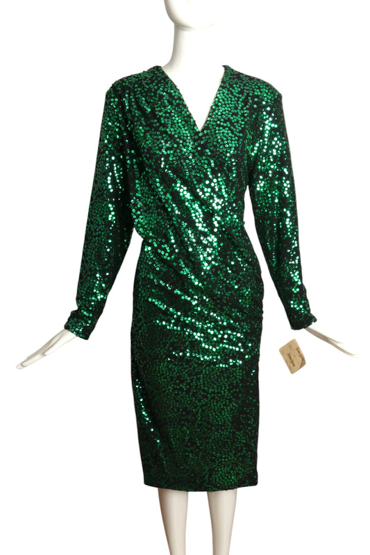 MARC BOUWER- NWT 1980s Sequin Cocktail Dress, Size 6