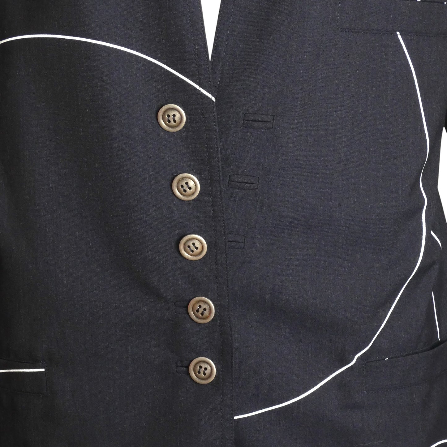 GIANNI VERSACE- 1980s Black & White Skirt Suit, Size 10