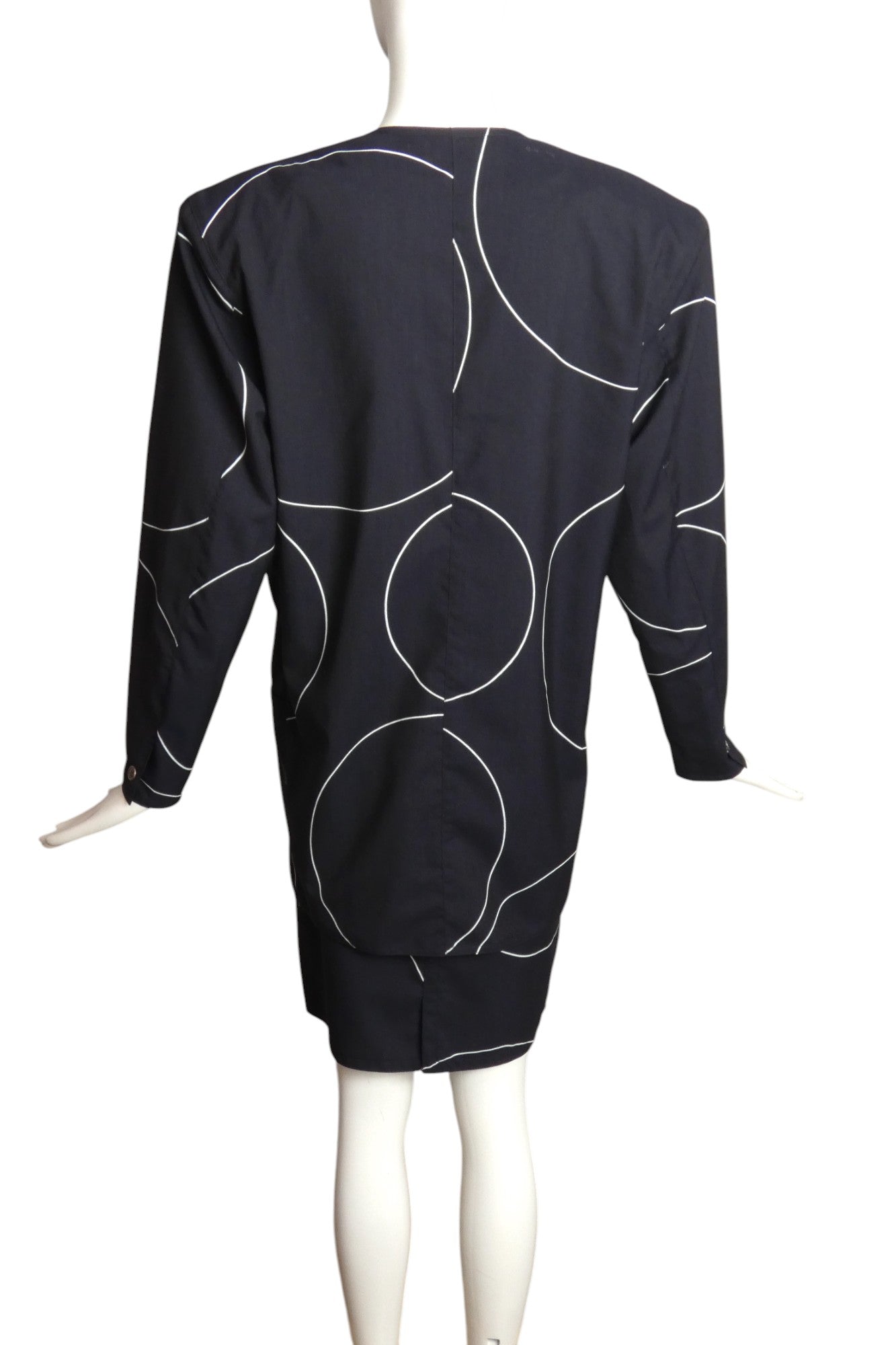 GIANNI VERSACE- 1980s Black & White Skirt Suit, Size 10