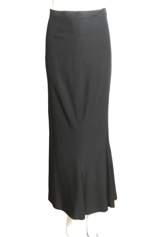 CHANEL BOUTIQUE- 1986 Black Silk Evening Skirt, Size 10