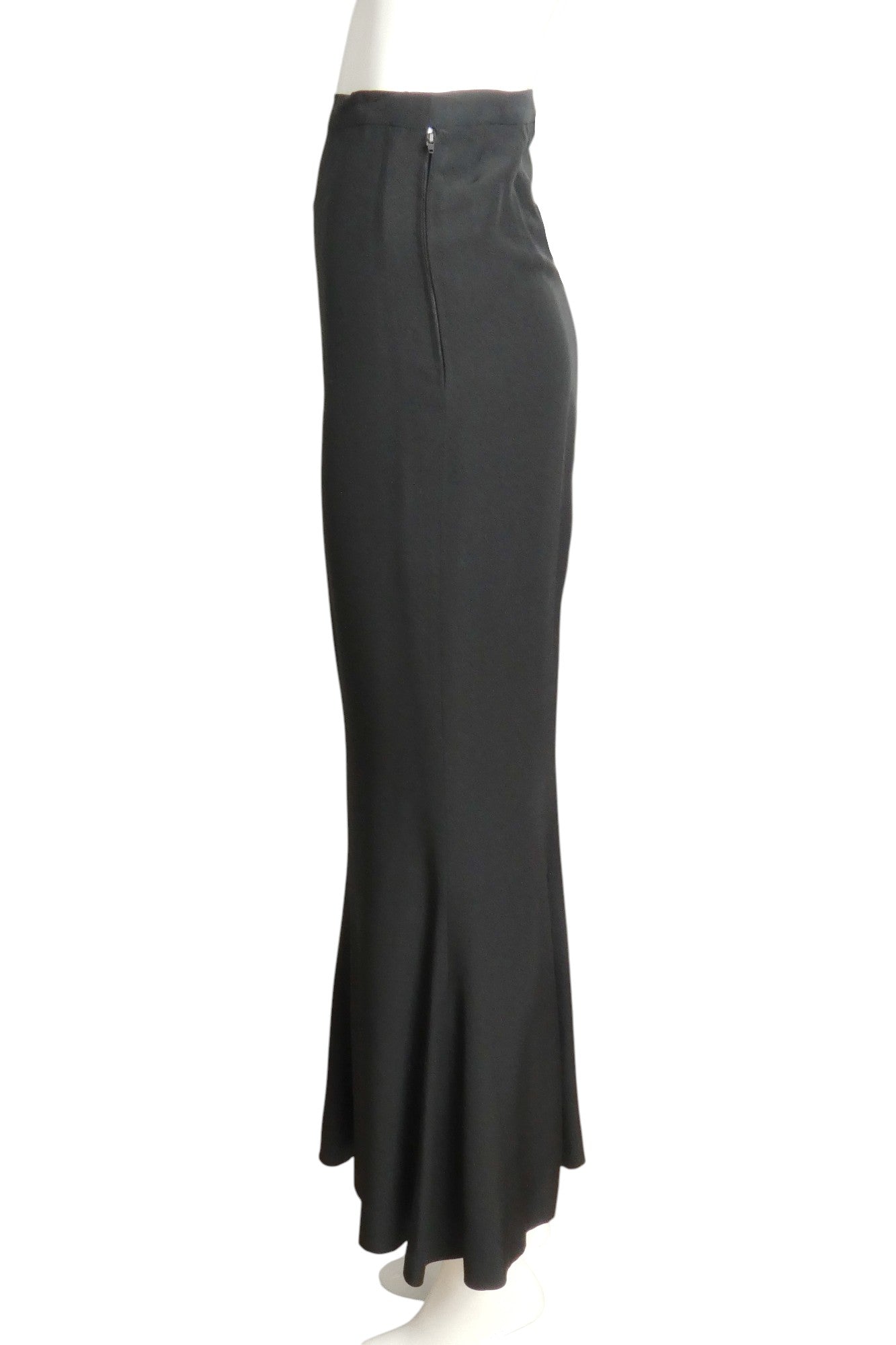 CHANEL BOUTIQUE- 1986 Black Silk Evening Skirt, Size 10