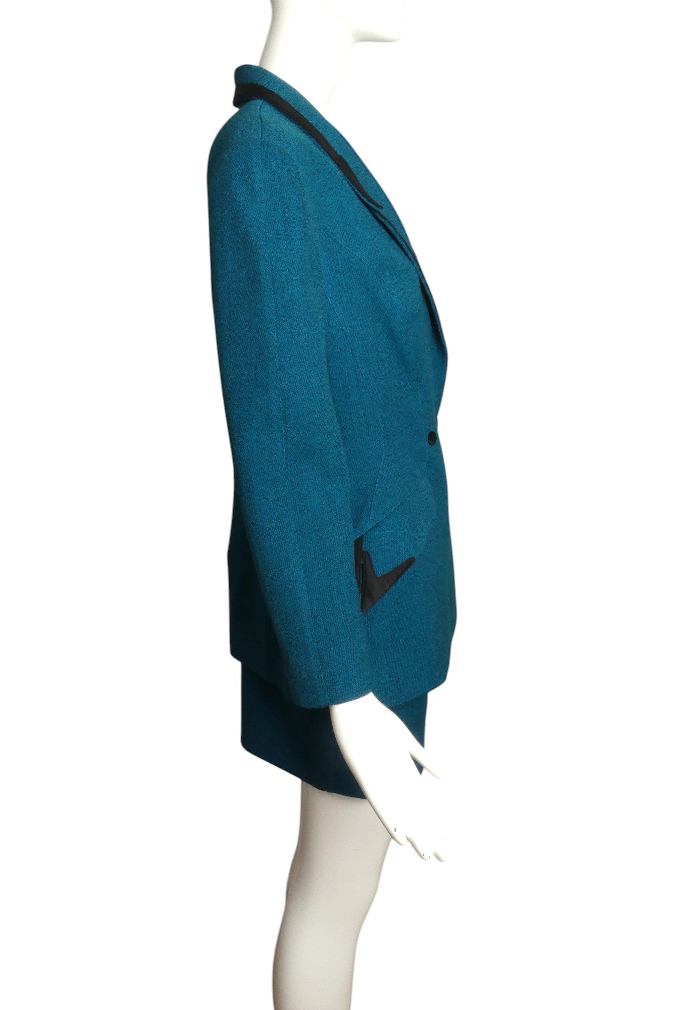 THIERRY MUGLER- 1980s Blue Wool Skirt Suit, Size 6