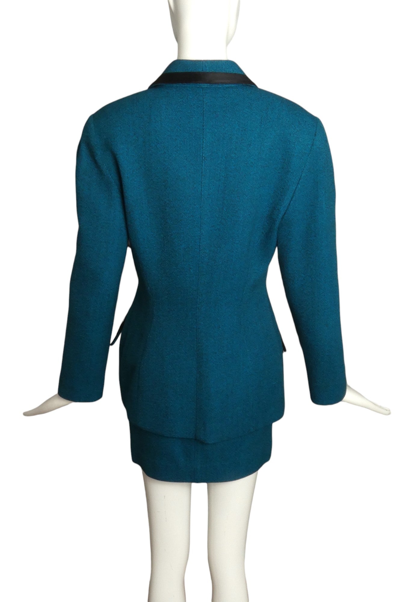 THIERRY MUGLER- 1980s Blue Wool Skirt Suit, Size 6