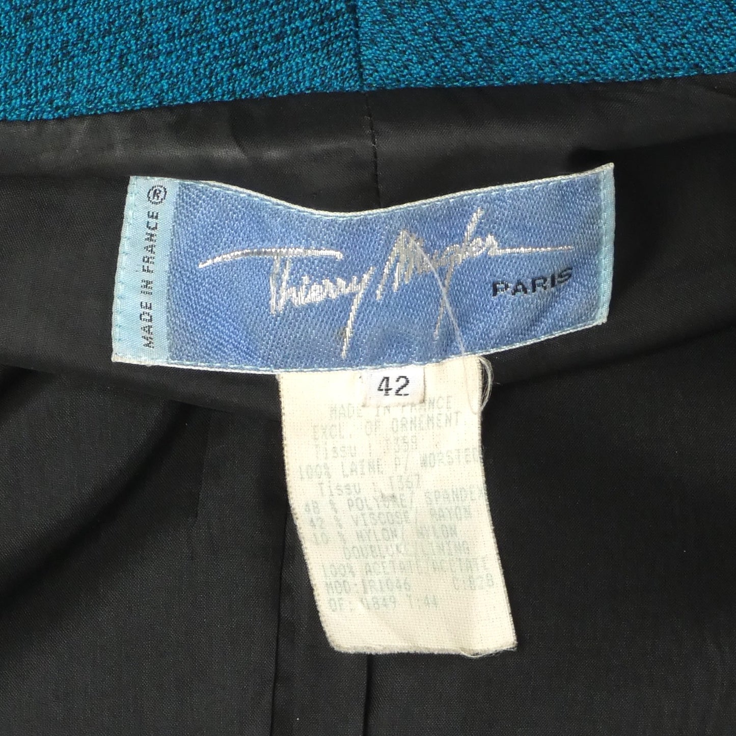 THIERRY MUGLER- 1980s Blue Wool Skirt Suit, Size 6