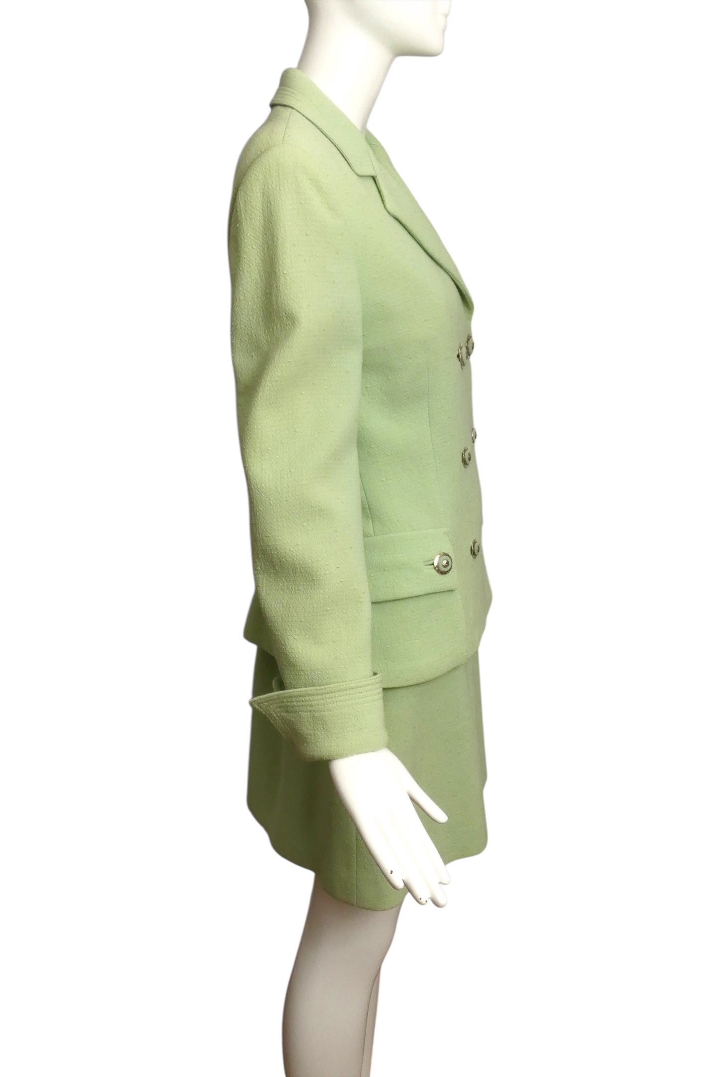 GIANNI VERSACE- 1994 Green Wool Skirt Suit, Size 4
