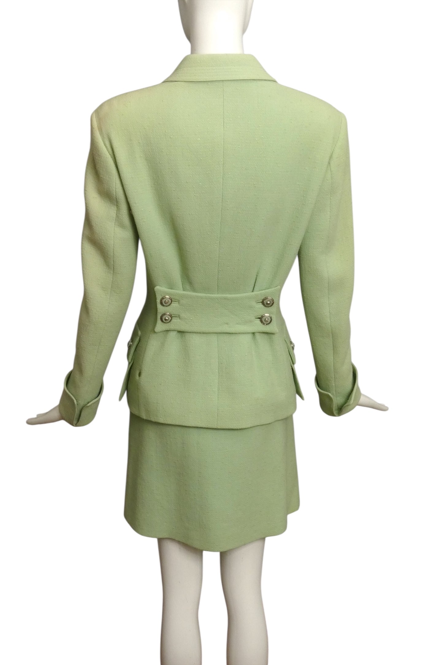 GIANNI VERSACE- 1994 Green Wool Skirt Suit, Size 4