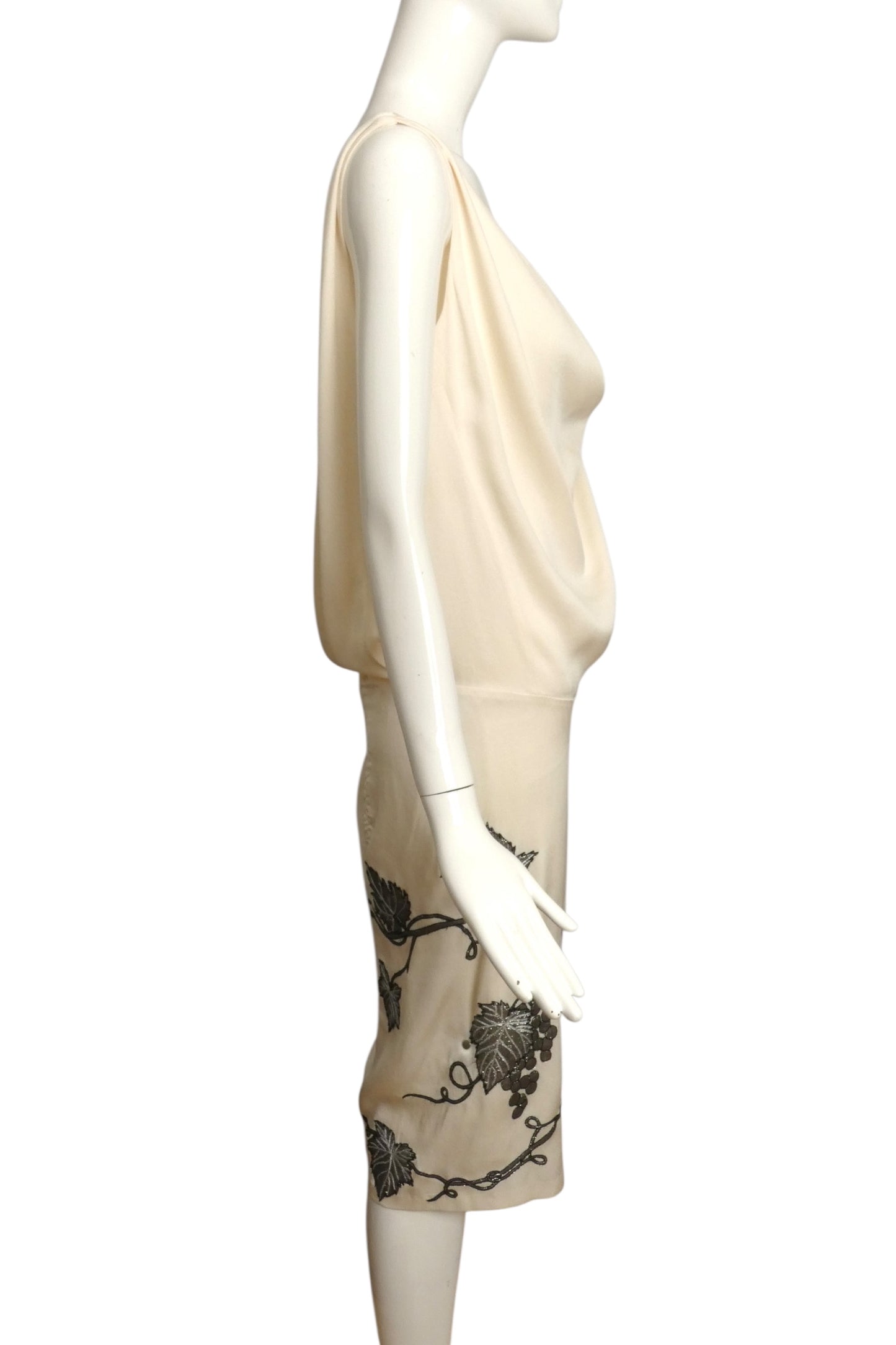 ALEXANDER MCQUEEN- 2007 Embroidered Silk Dress, Size 8