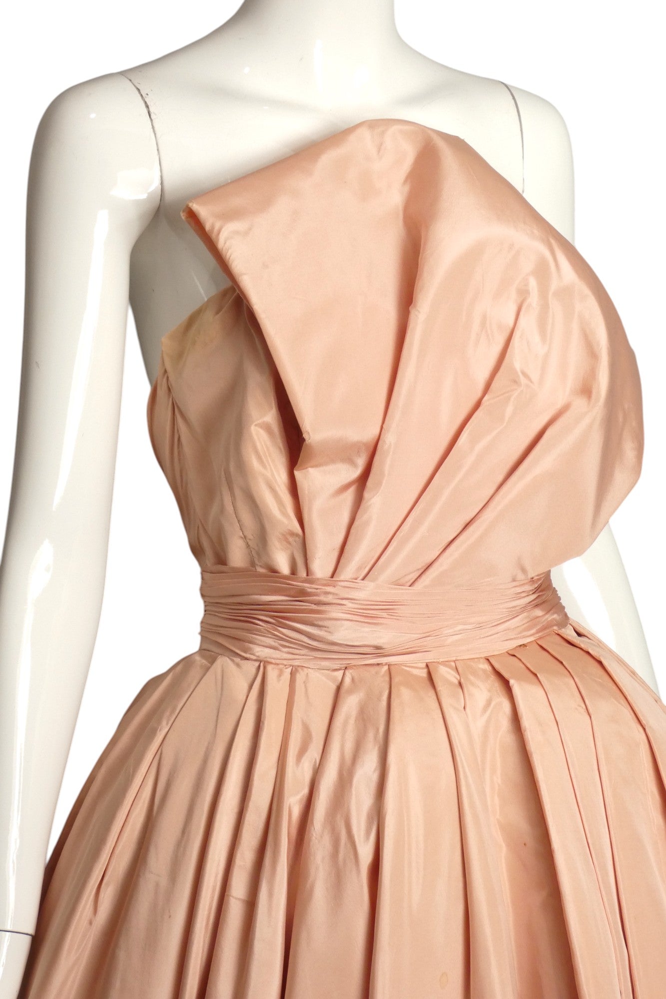 EMILIO SCHUBERTH- 1950s Pink Taffeta Cocktail Dress, Size 4