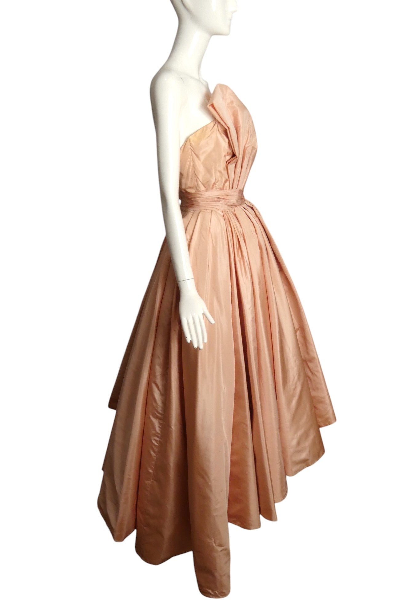EMILIO SCHUBERTH- 1950s Pink Taffeta Cocktail Dress, Size 4