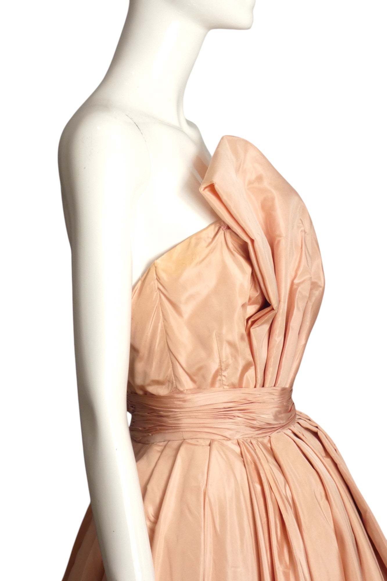 EMILIO SCHUBERTH- 1950s Pink Taffeta Cocktail Dress, Size 4