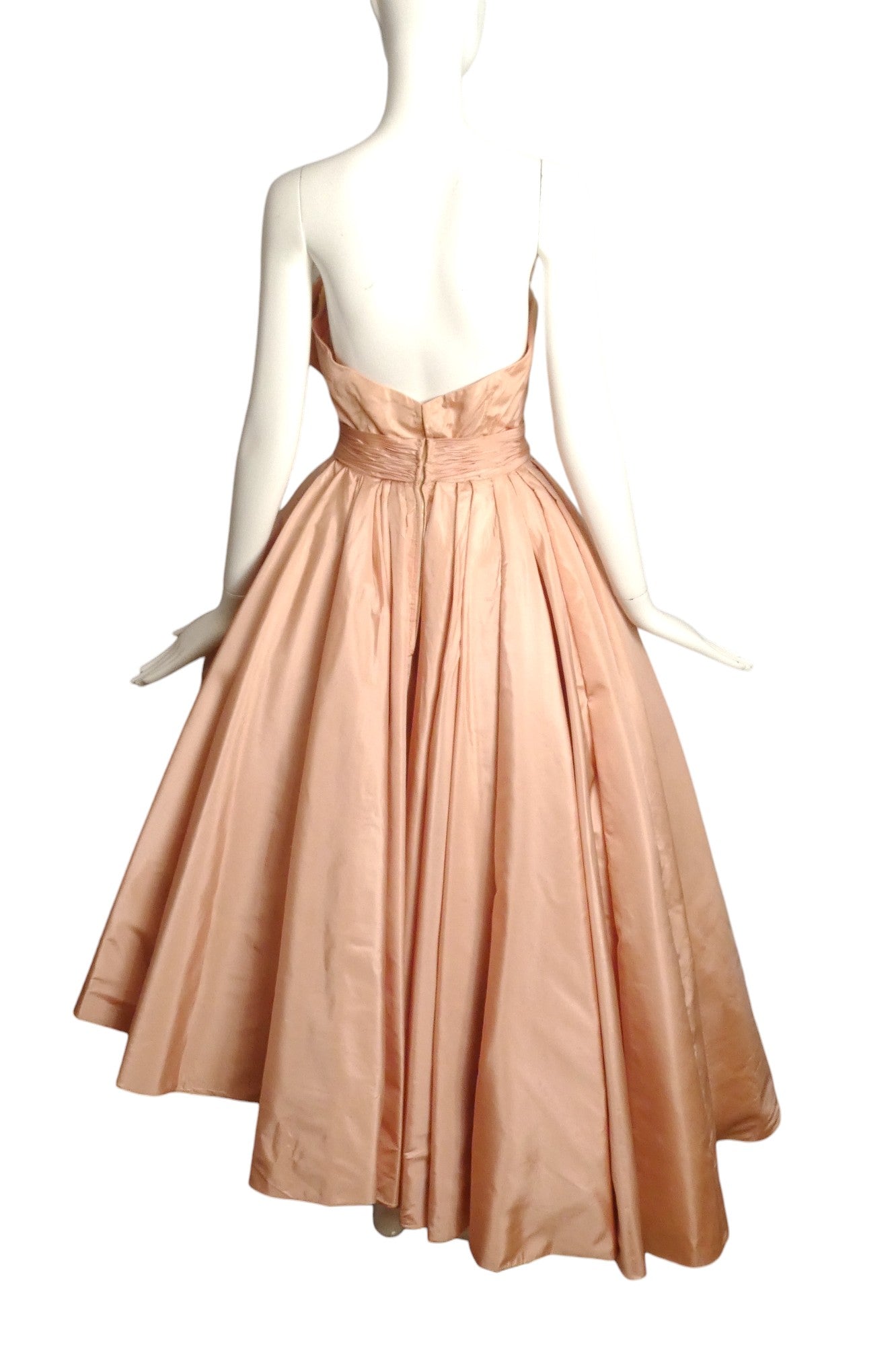 EMILIO SCHUBERTH- 1950s Pink Taffeta Cocktail Dress, Size 4