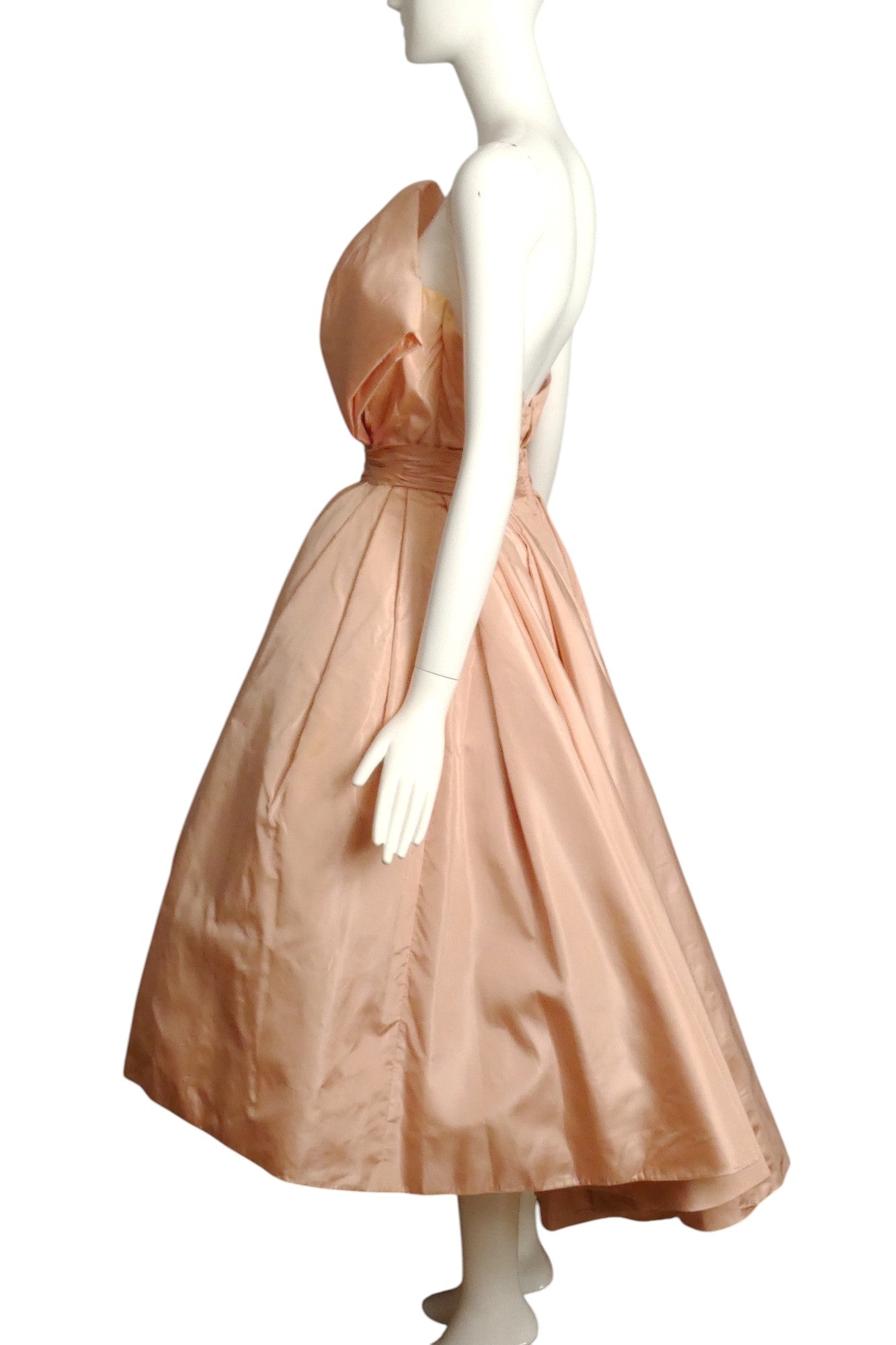 EMILIO SCHUBERTH- 1950s Pink Taffeta Cocktail Dress, Size 4