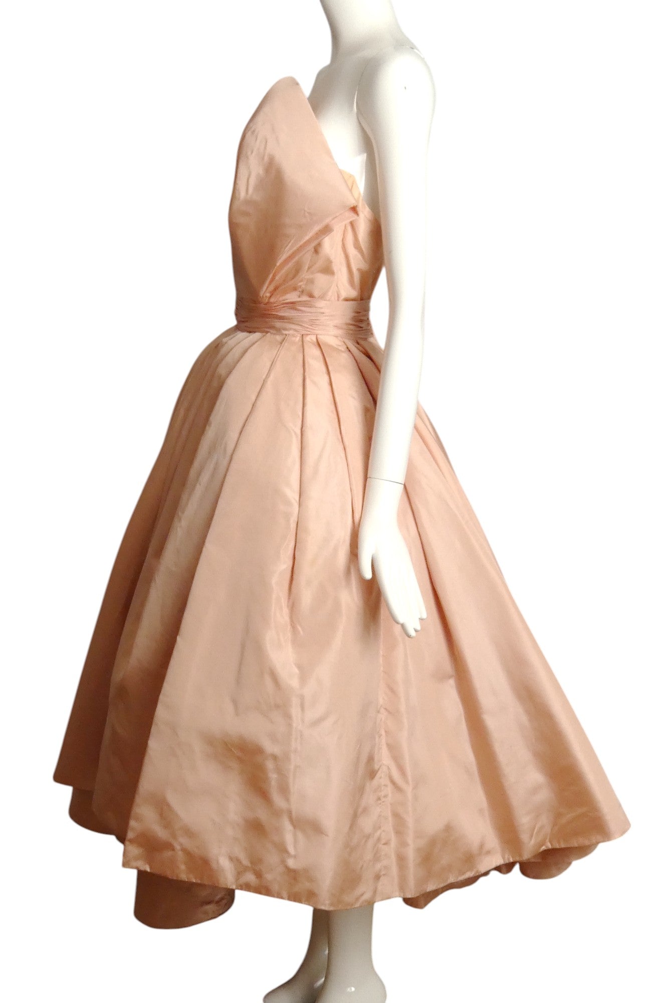 EMILIO SCHUBERTH- 1950s Pink Taffeta Cocktail Dress, Size 4