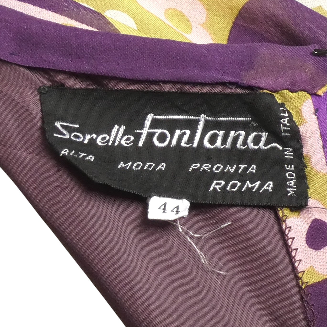 SORELL FONTANA- 1960s Printed Chiffon Dress, Size 6