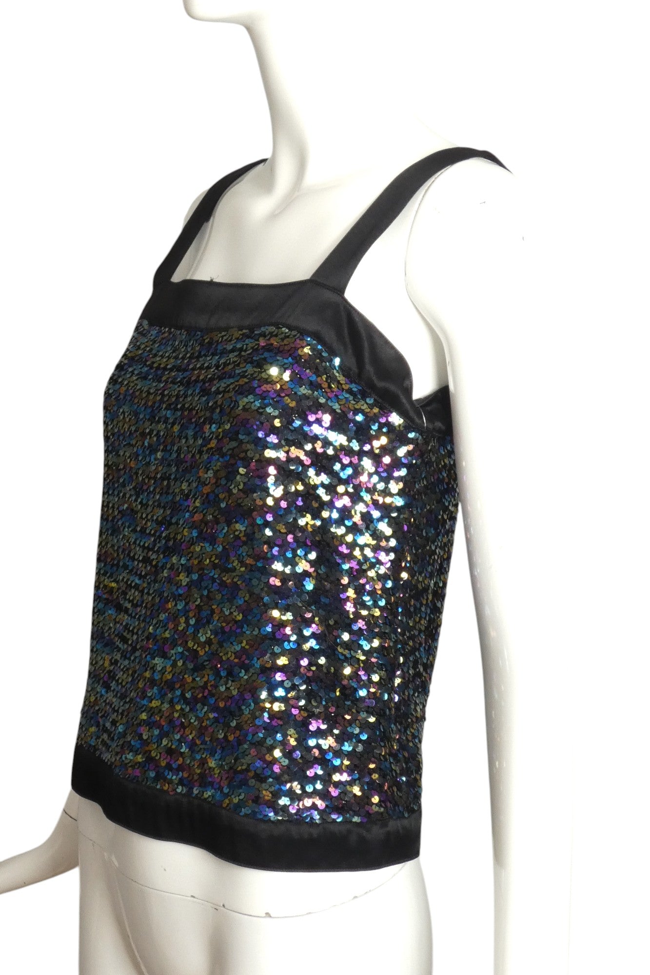 PIERRE BALMAIN- 1970s Sequin & Satin Shell, Size 2