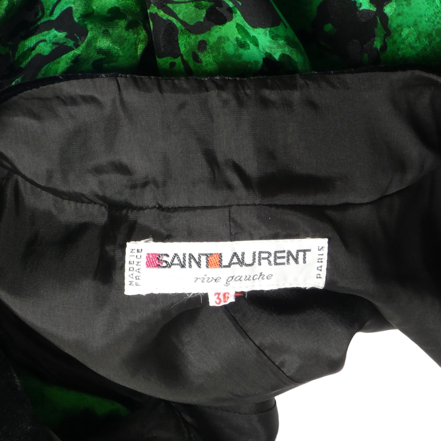 YVES SAINT LAURENT- 1980s Siik & Velvet Jacquard Dress, Size 6