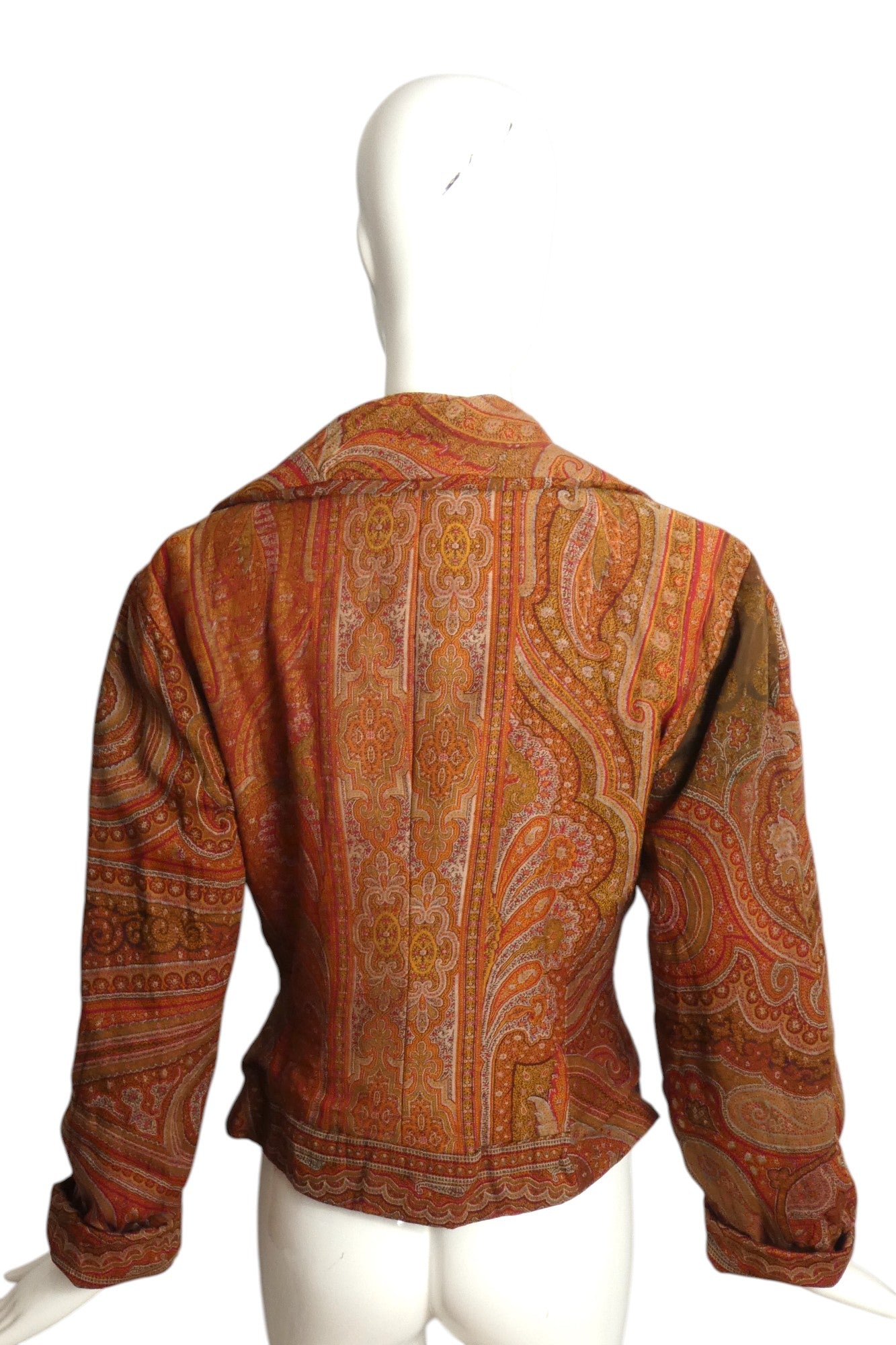 Victorian Paisley & Fur Bolero Jacket, Size 4