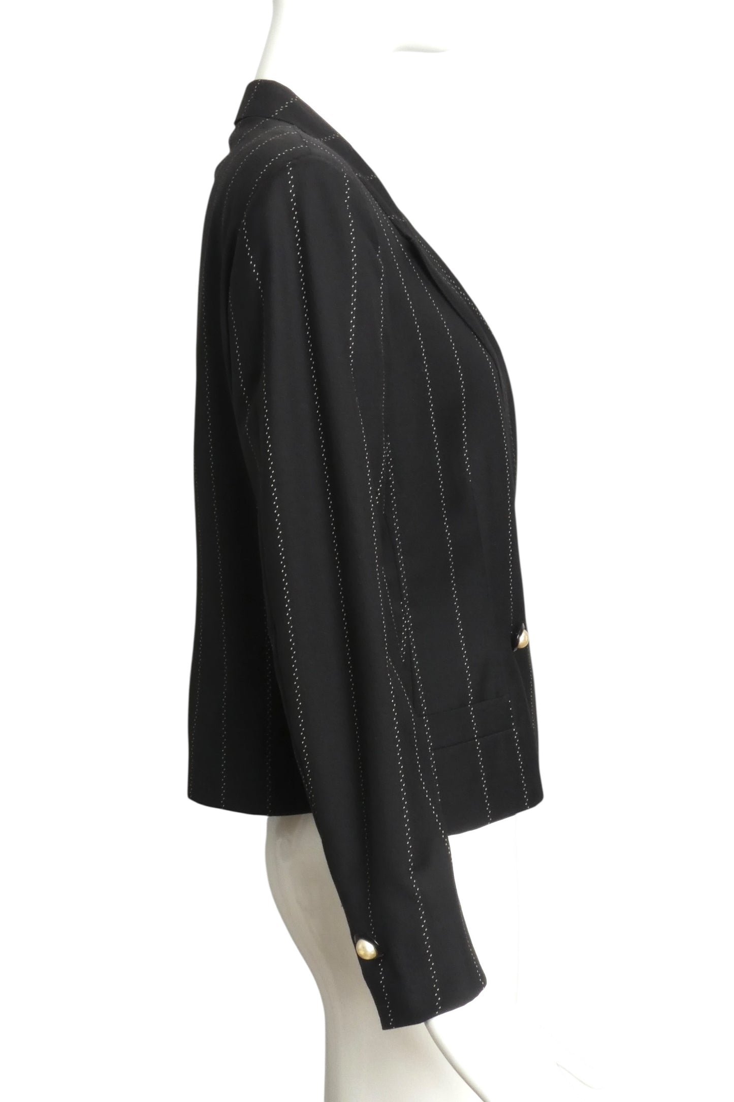 GIANNI VERSACE- 1980s Double Breast Wool Stripe Blazer, Size 8