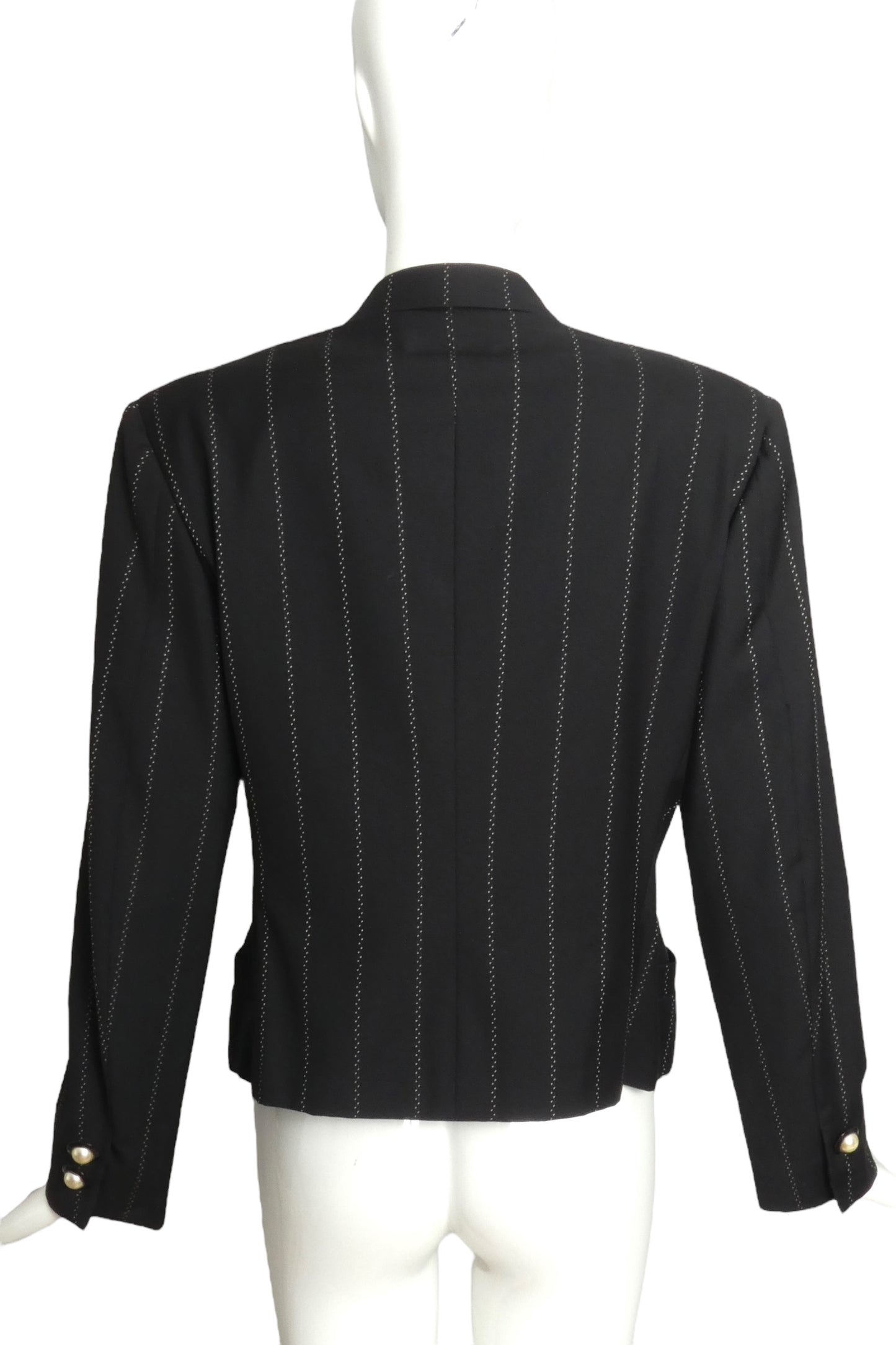 GIANNI VERSACE- 1980s Double Breast Wool Stripe Blazer, Size 8