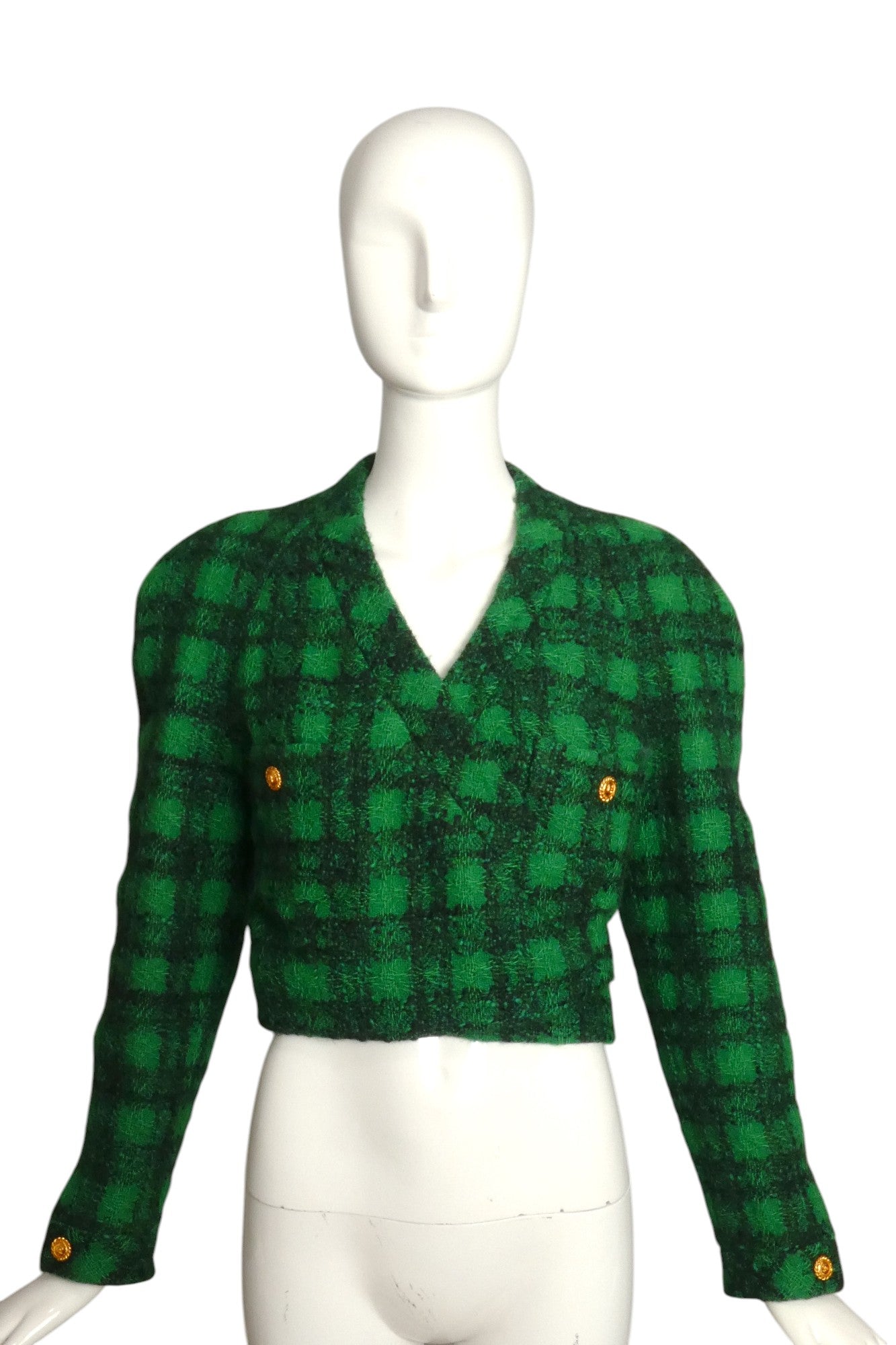 CHANEL BOUTIQUE- 1988 Wool Tweed Cropped Jacket, Size 8