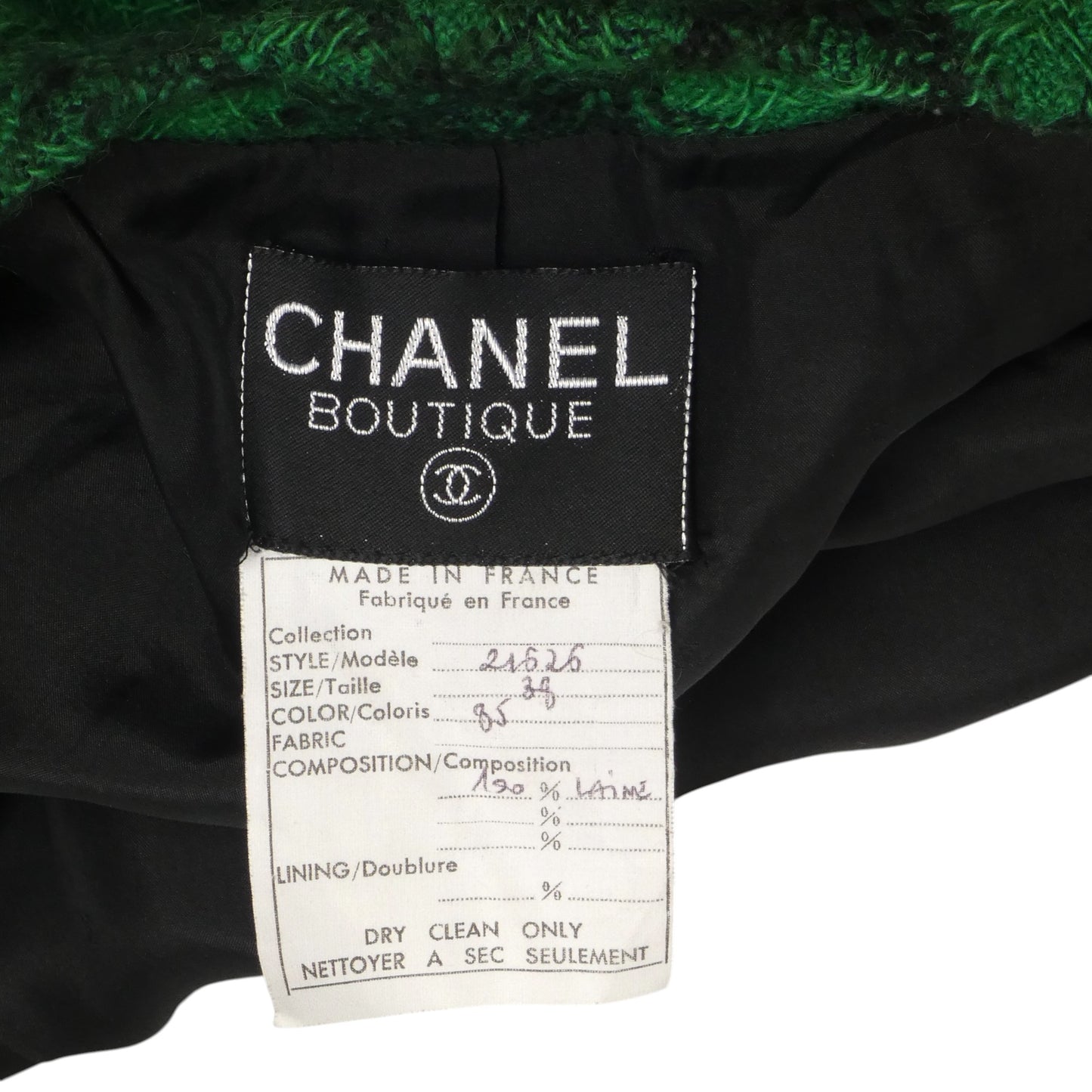 CHANEL BOUTIQUE- 1988 Wool Tweed Cropped Jacket, Size 8