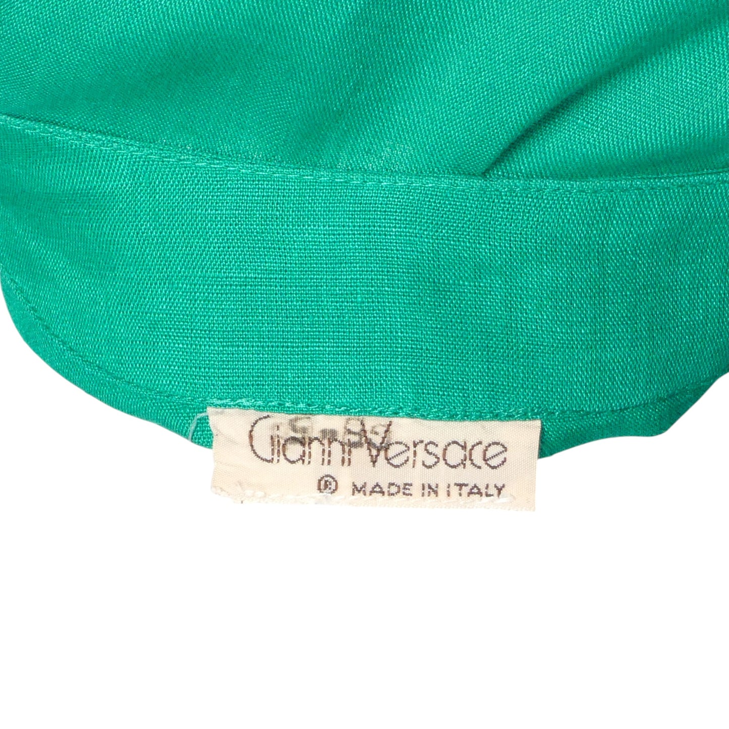 GIANNI VERSACE- 1985 Green Linen Dress, Size 6