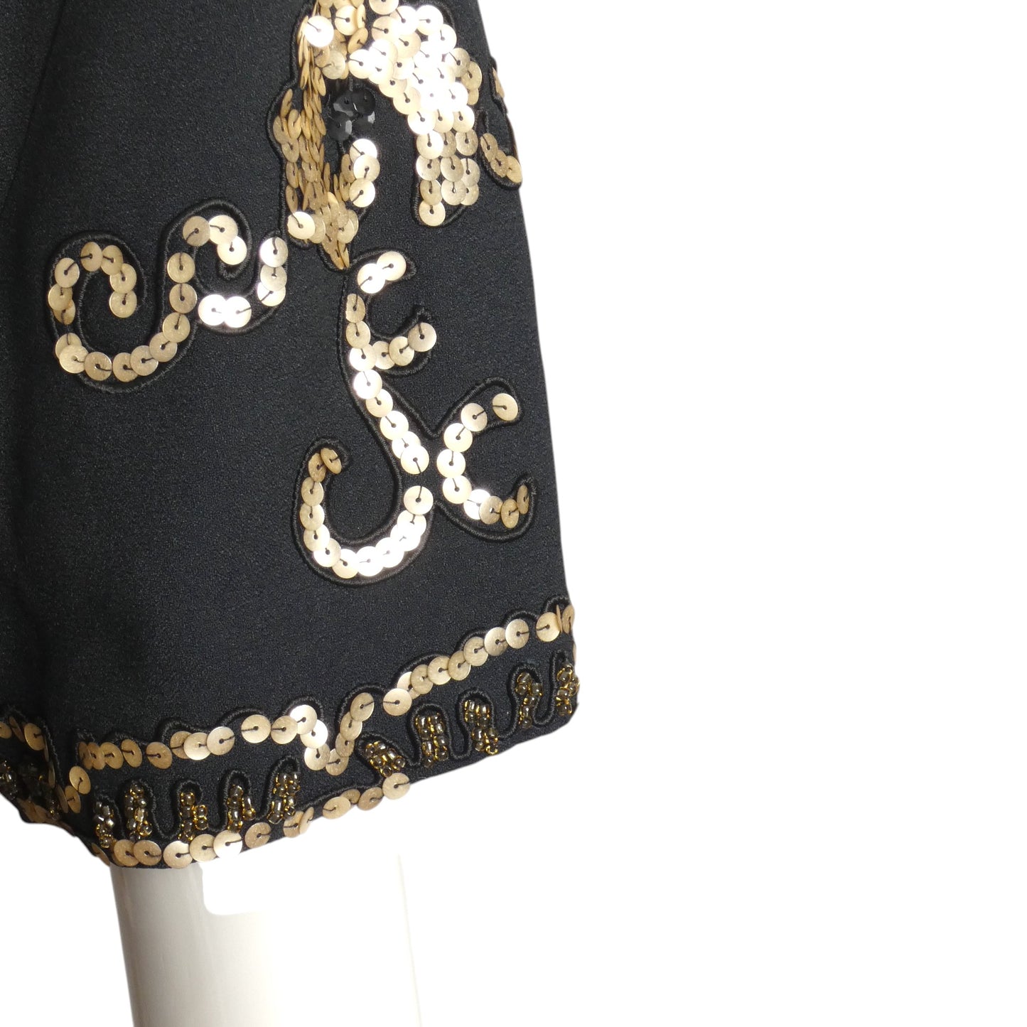 NORMA KAMALI- 1990s Black Sequin Crepe Jacket, Size 12