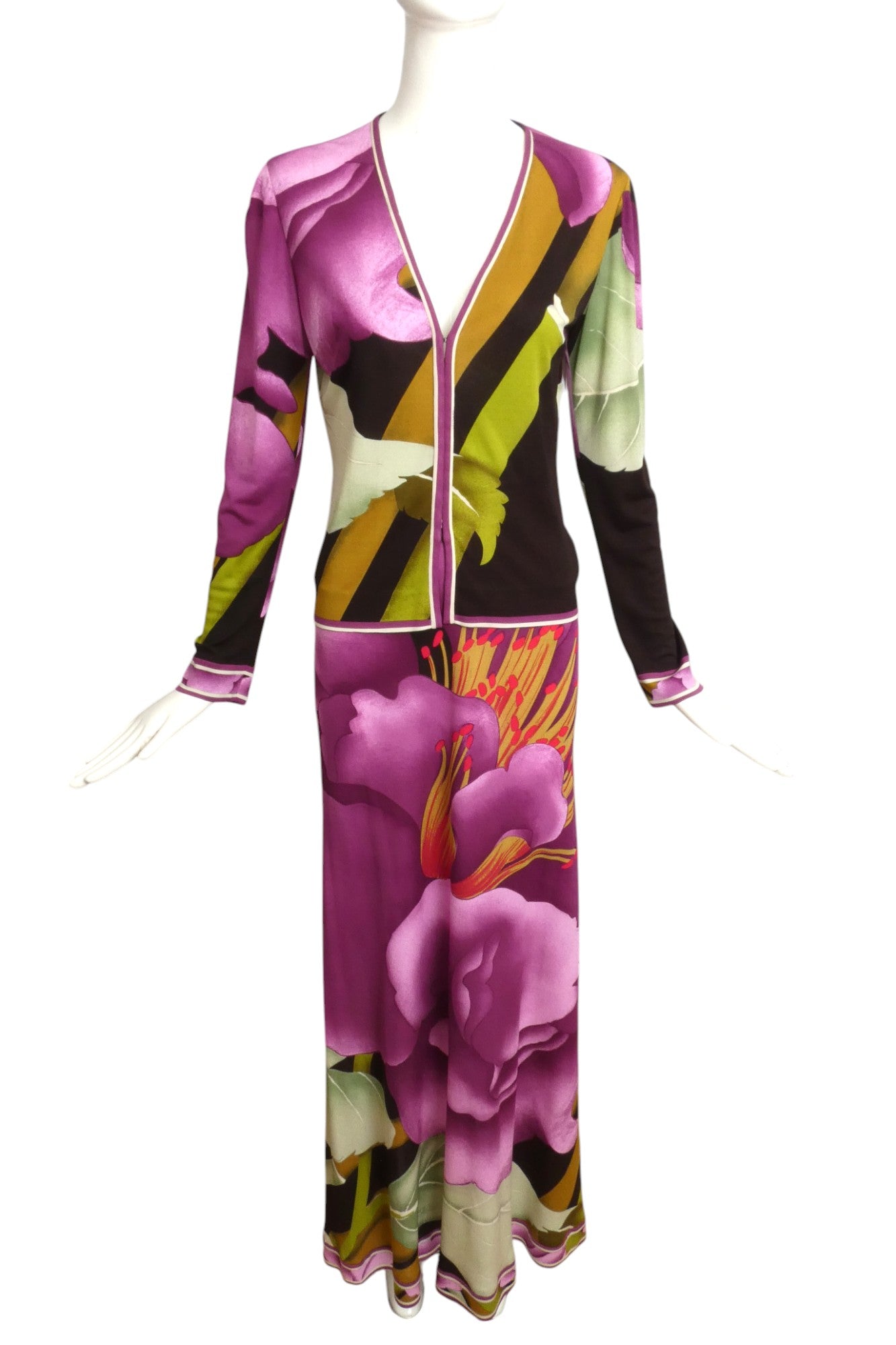 LEONARD- 2002 2pc Printed Silk Jersey Ensemble, Size 4