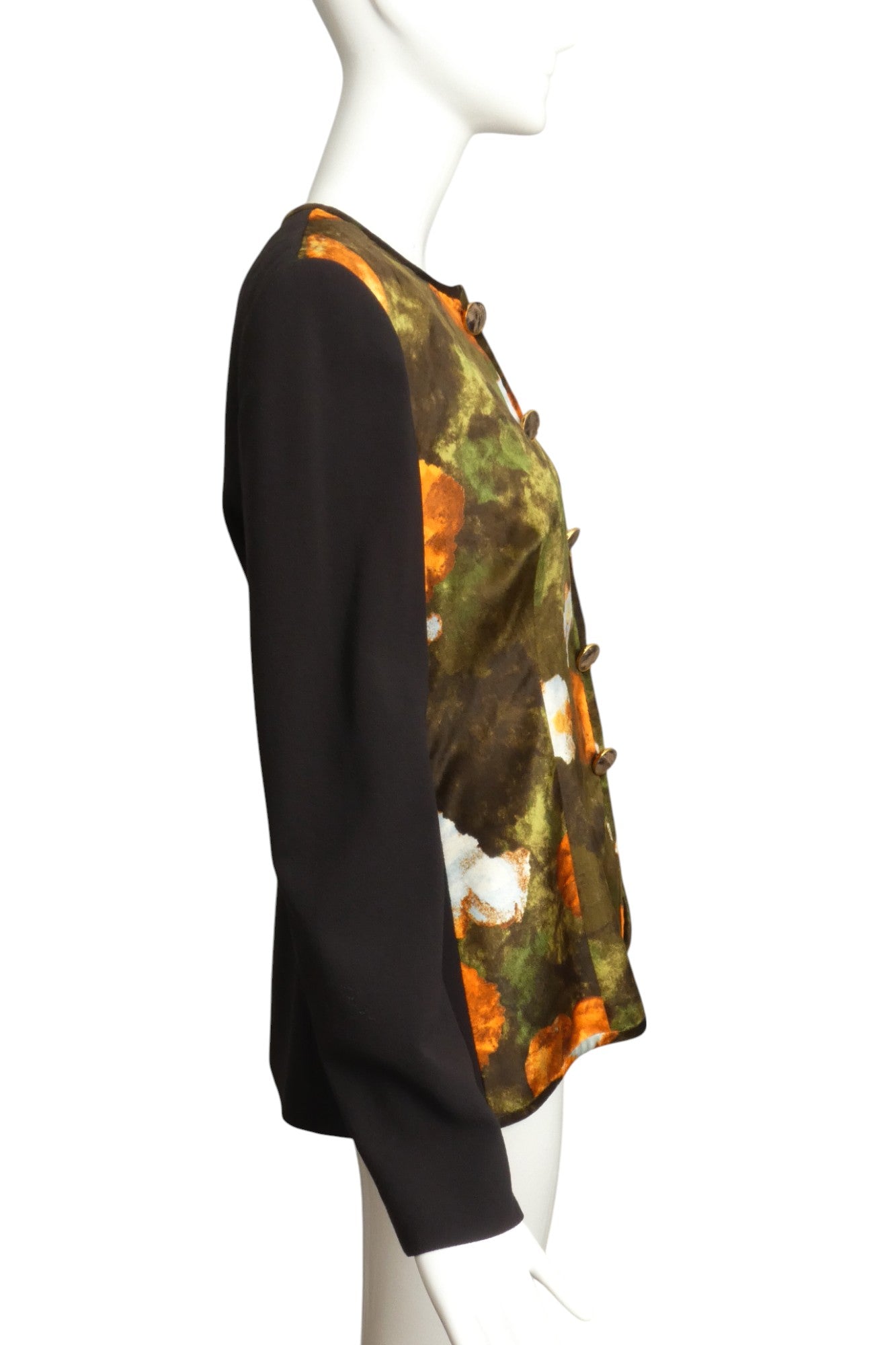 CHRISTIAN DIOR- 1990s Floral Velvet & Crepe Jacket, Size 6
