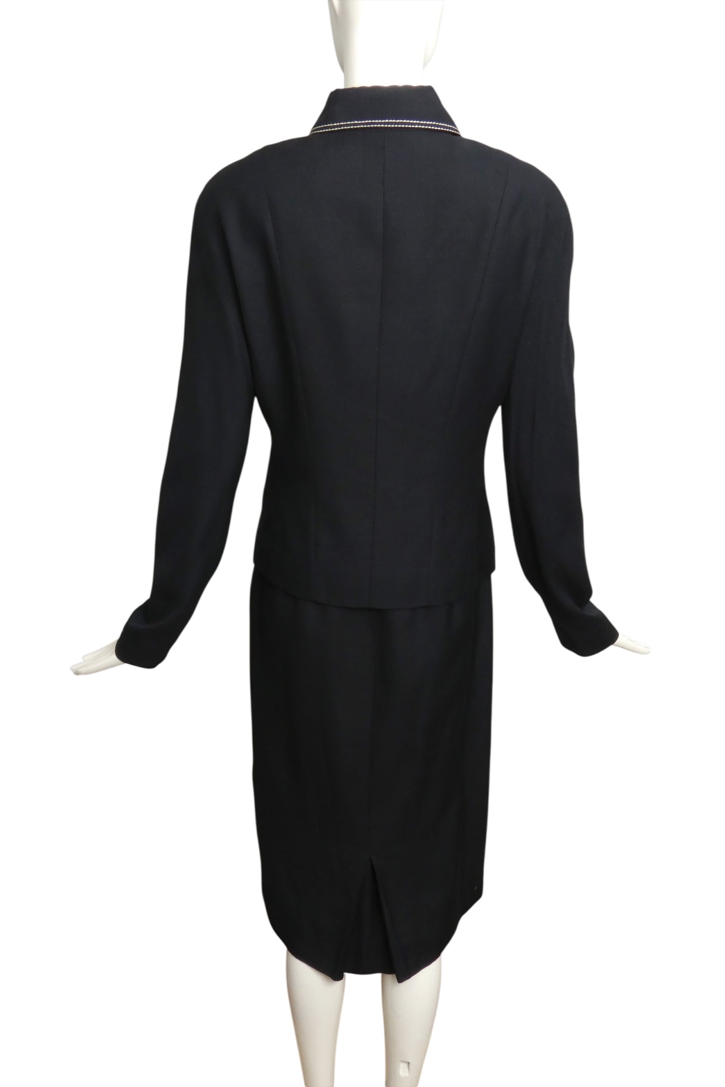 CHRISTIAN DIOR- 2000 2pc Navy Dress Ensemble, Size 6