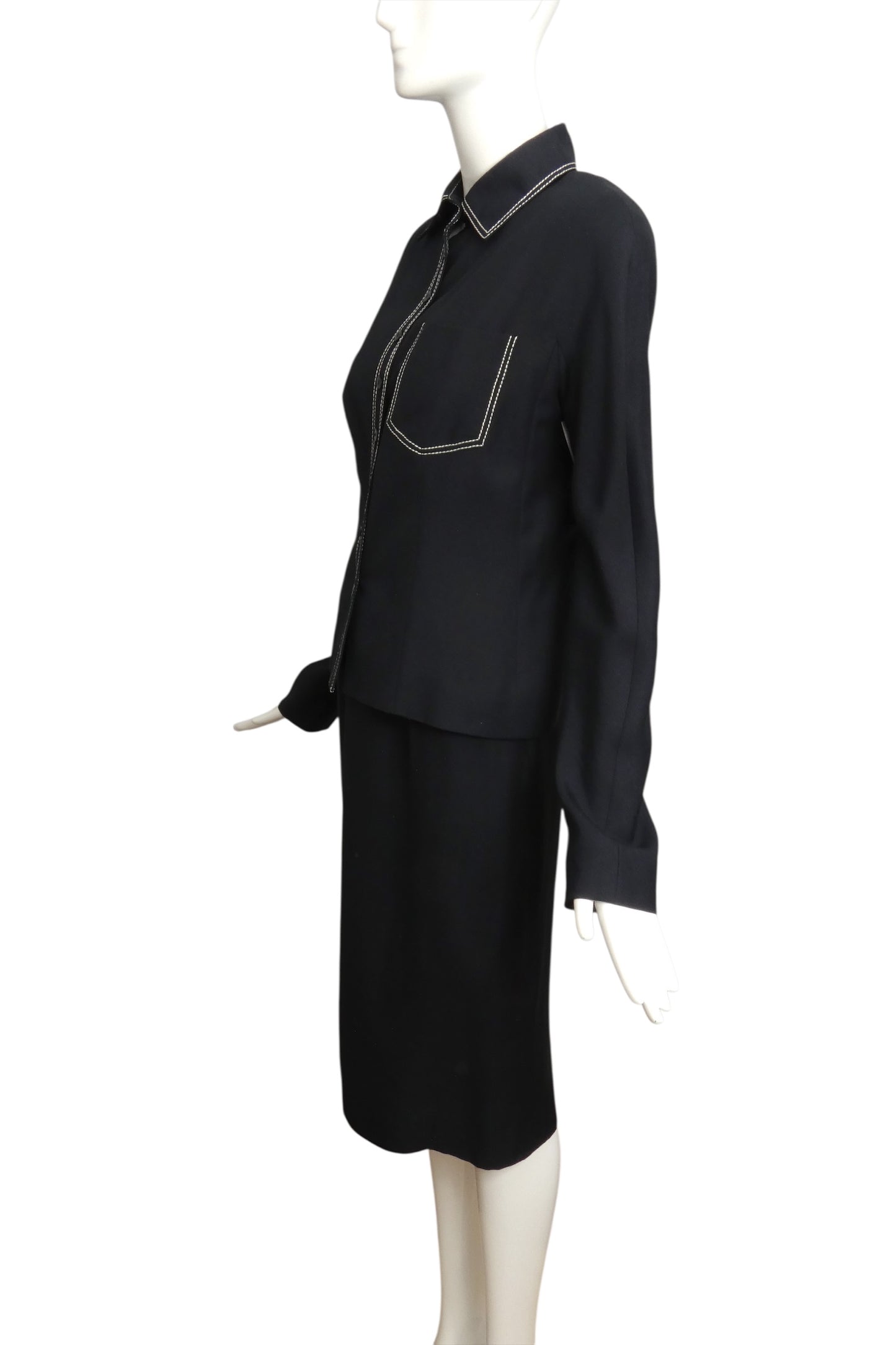 CHRISTIAN DIOR- 2000 2pc Navy Dress Ensemble, Size 6