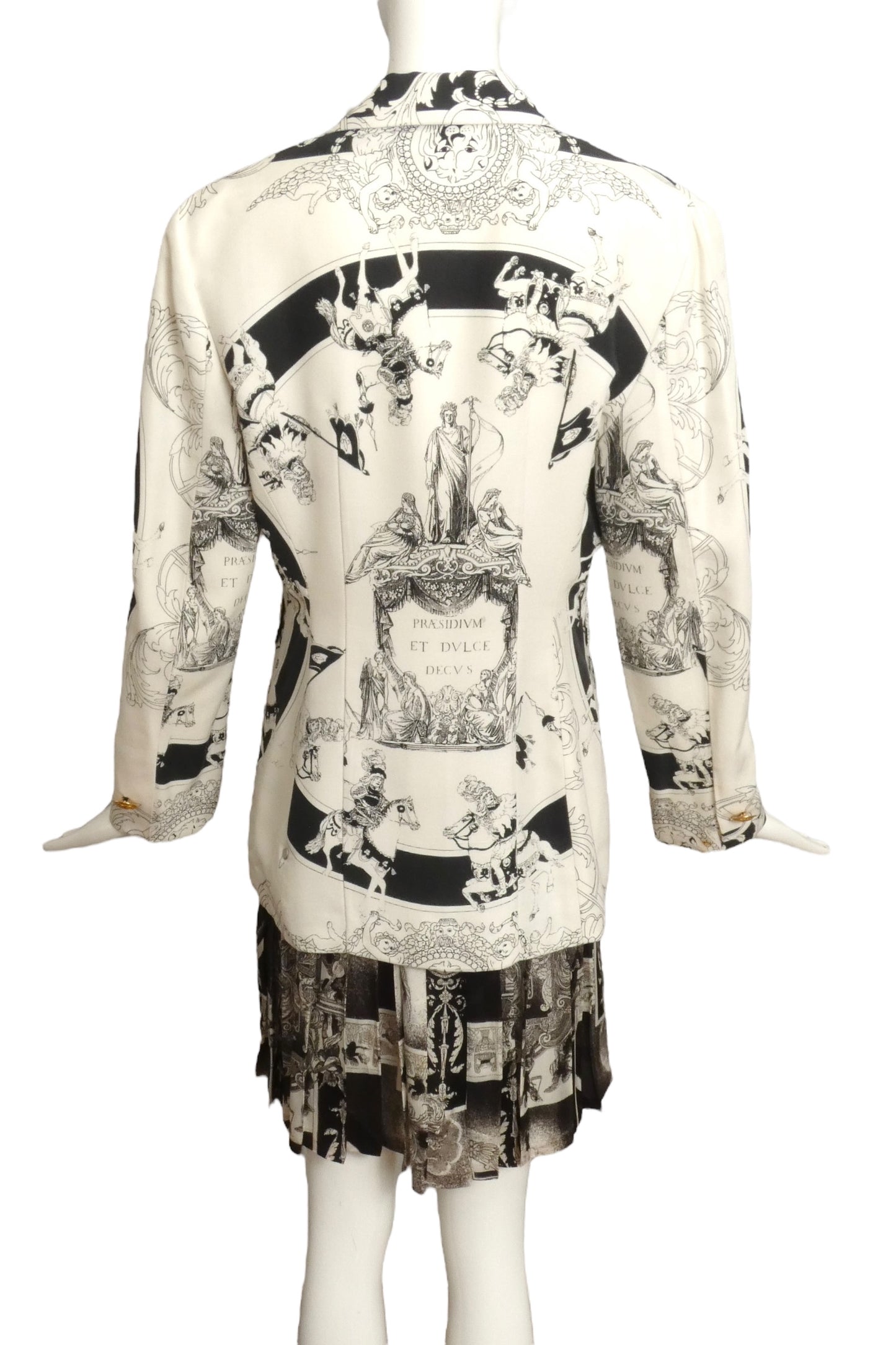 1980s Rayon Print Skirt Suit, Size 4