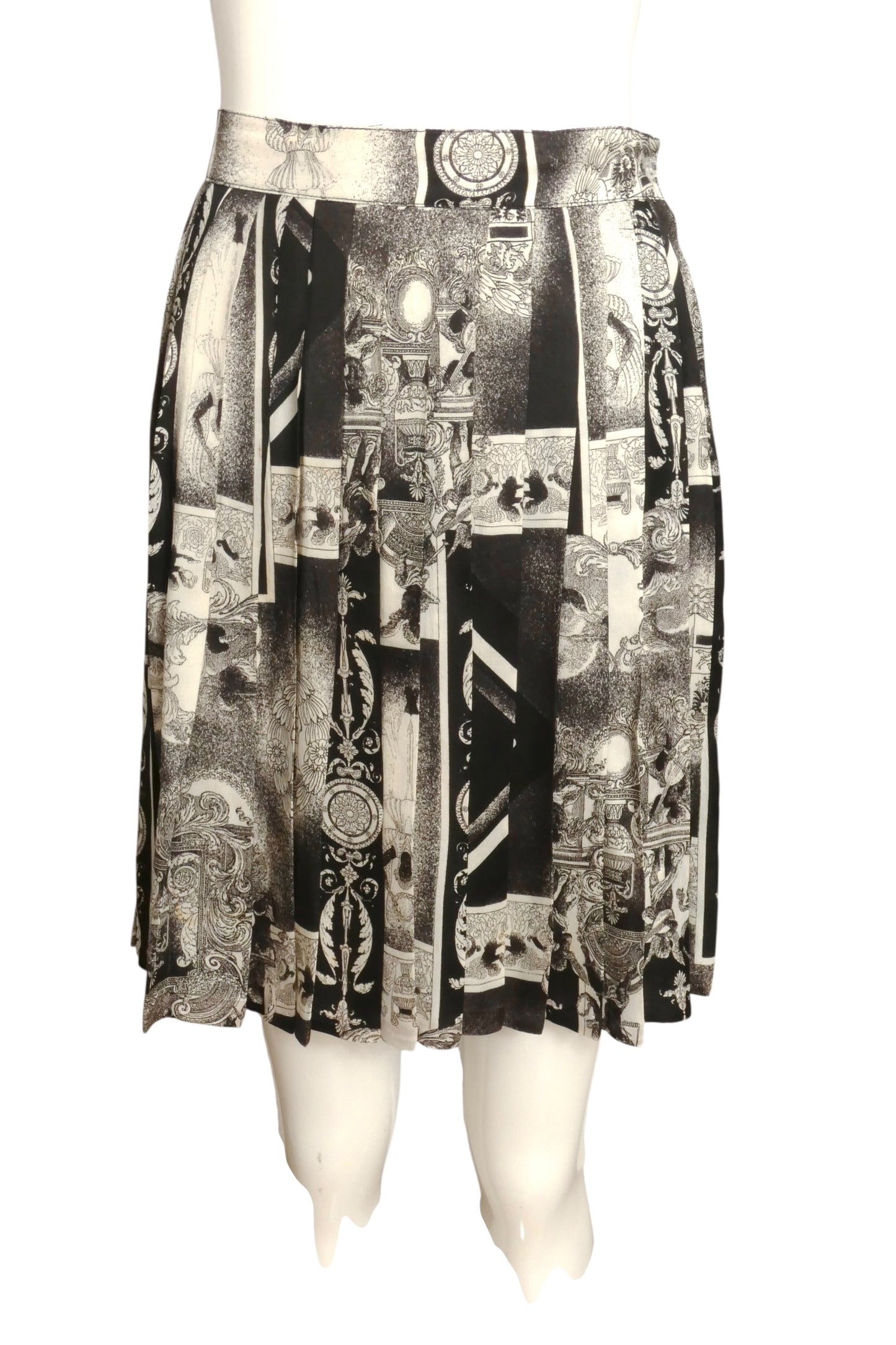 1980s Rayon Print Skirt Suit, Size 4