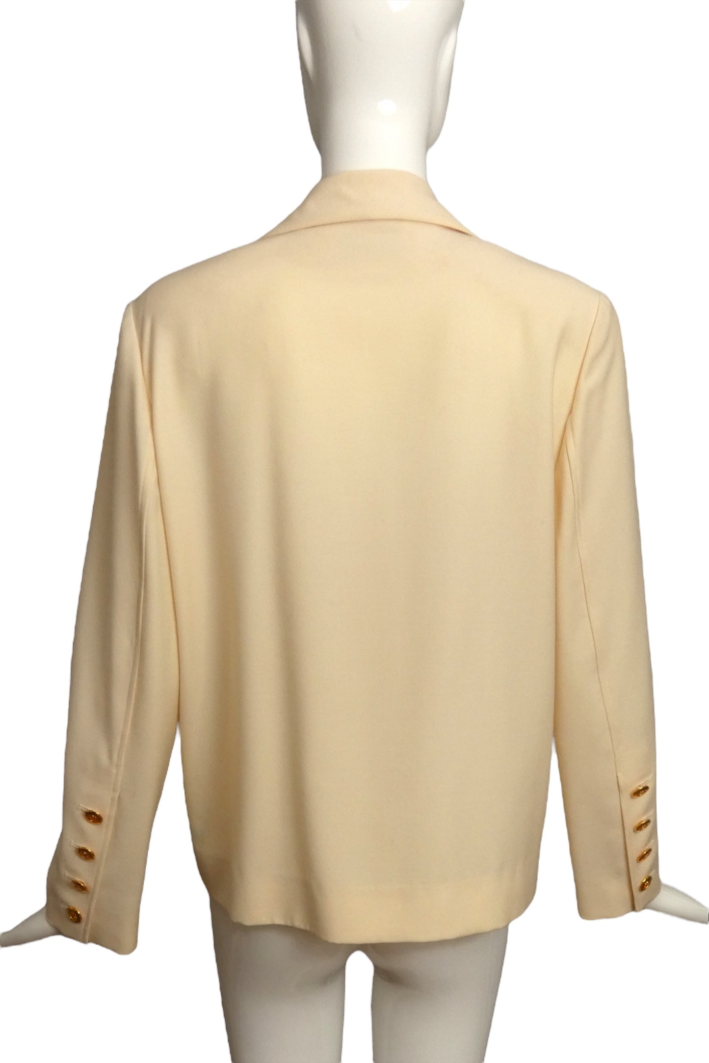 CHANEL- AS IS 1980s Ivory Double Breast Jacket, Size 8