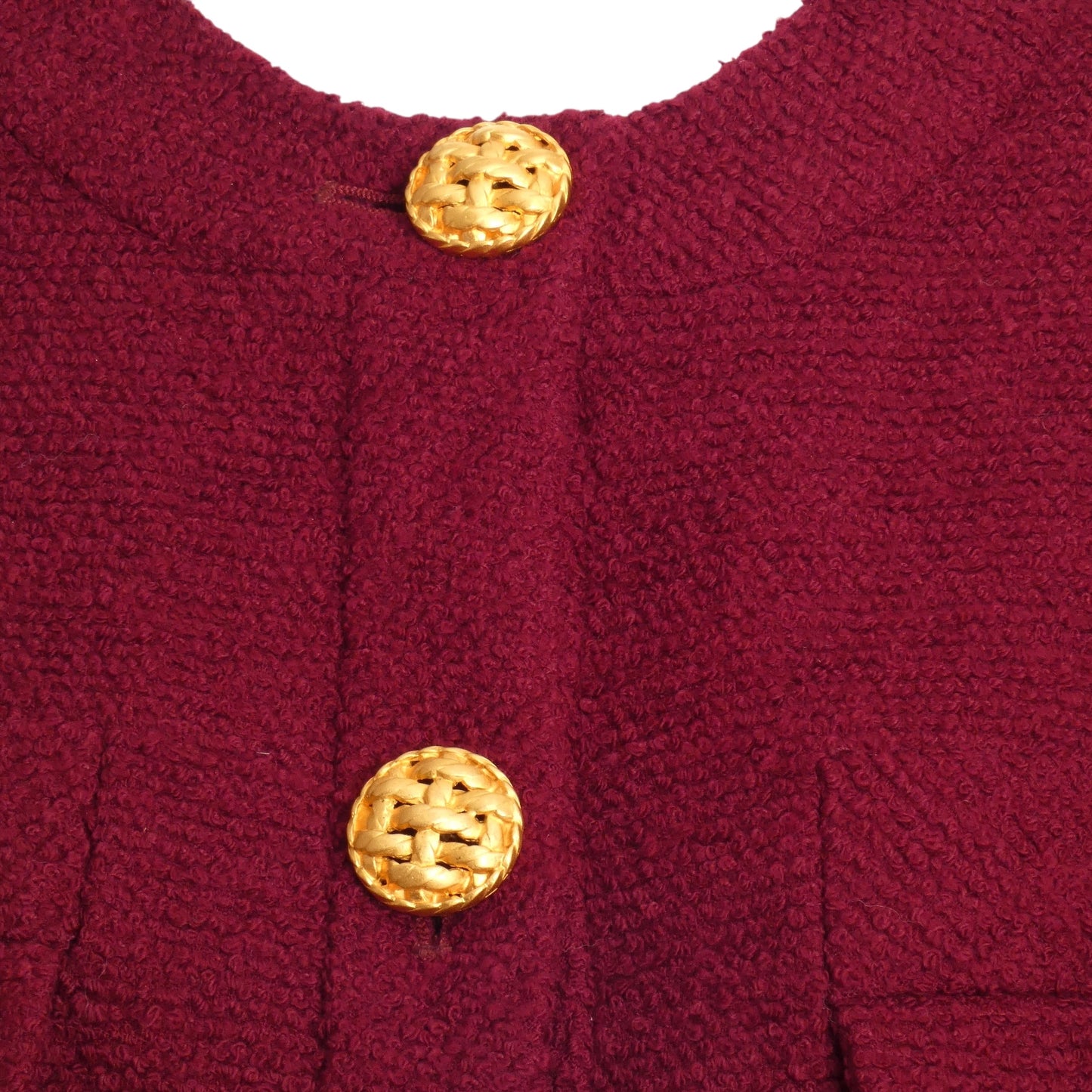 CHANEL BOUTIQUE- 1980s Burgundy Wool Skirt Suit, Size 8