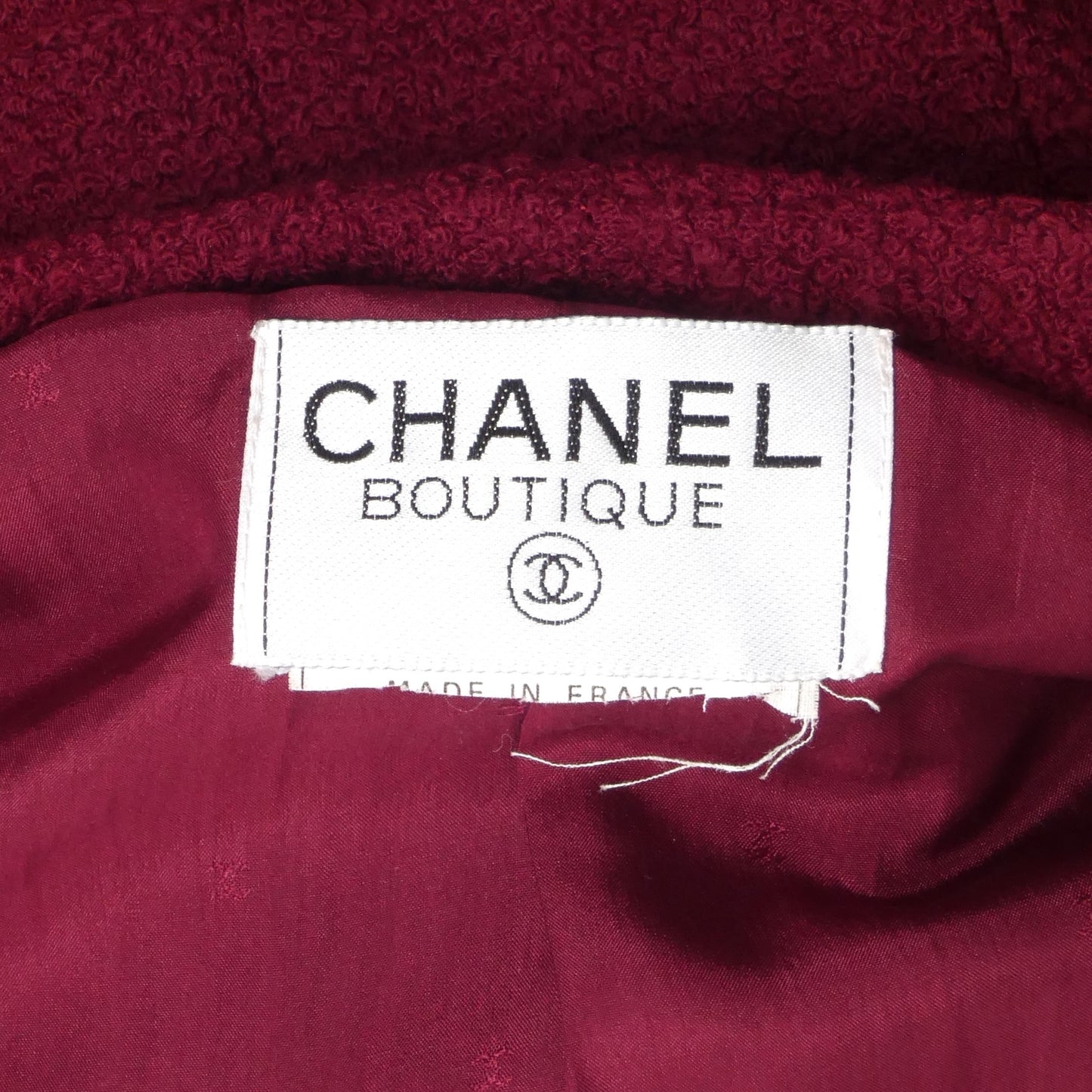 CHANEL BOUTIQUE- 1980s Burgundy Wool Skirt Suit, Size 8