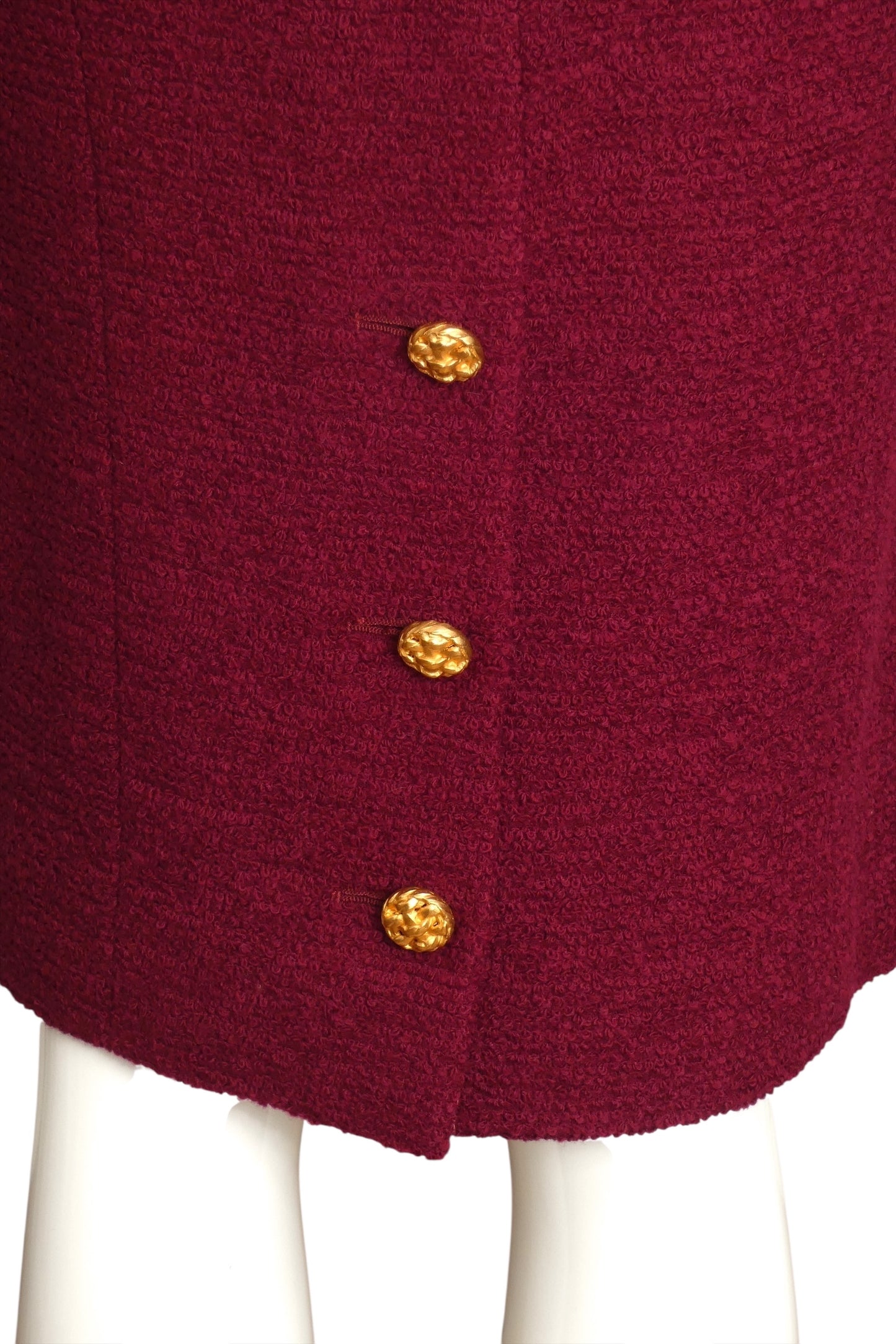 CHANEL BOUTIQUE- 1980s Burgundy Wool Skirt Suit, Size 8
