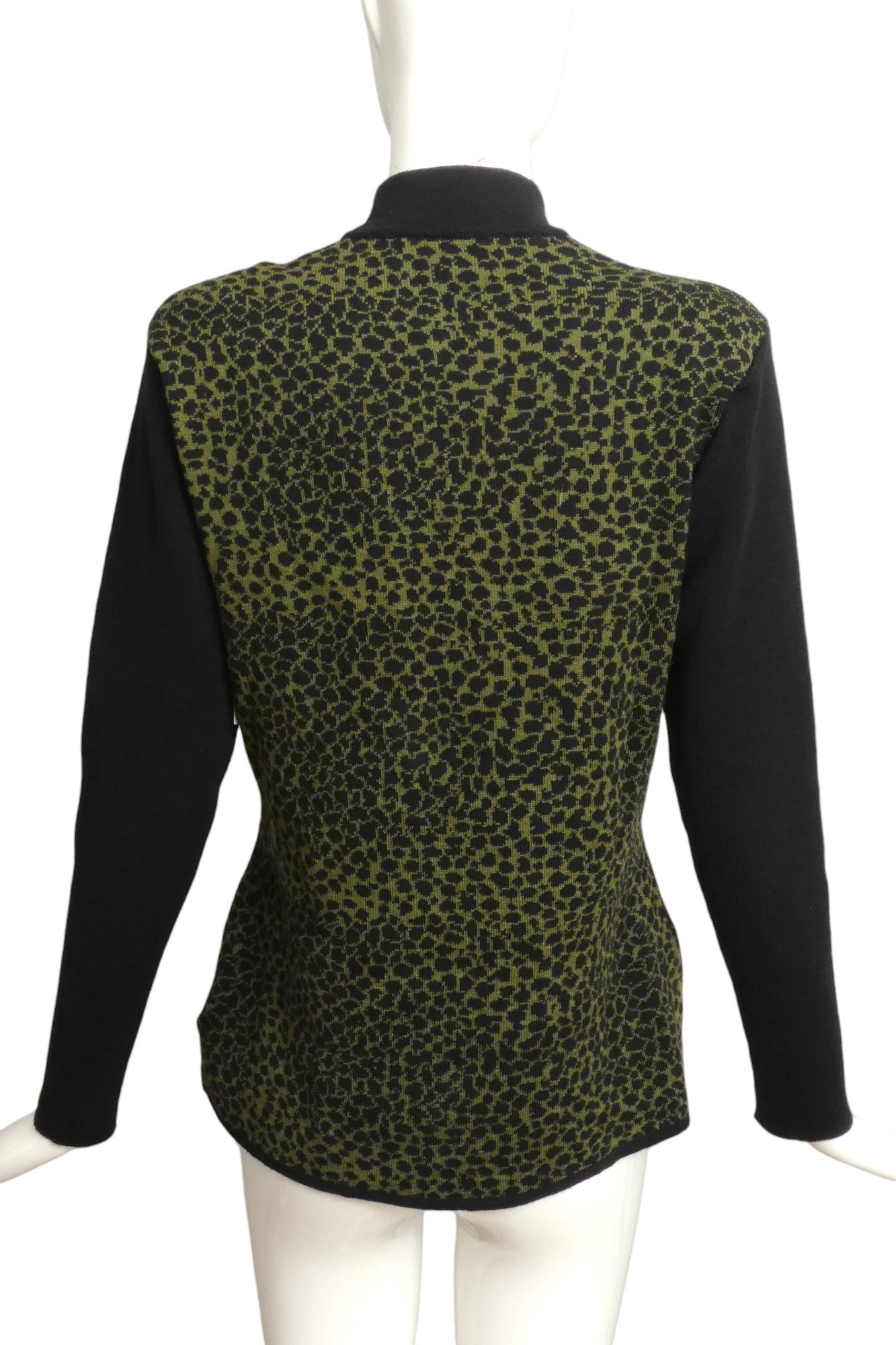 YVES SAINT LAURENT- 1990s Animal Print Wool Sweater, Size 10