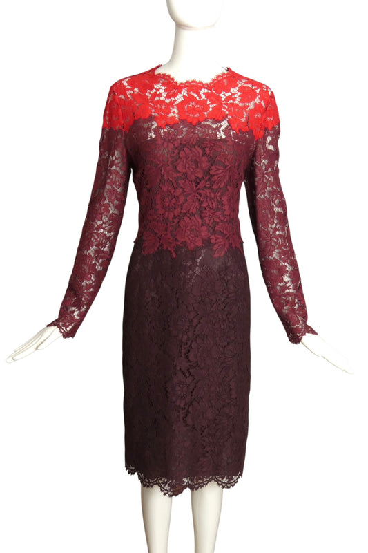 VALENTINO- Multi Color Lace Cocktail Dress, Size 10