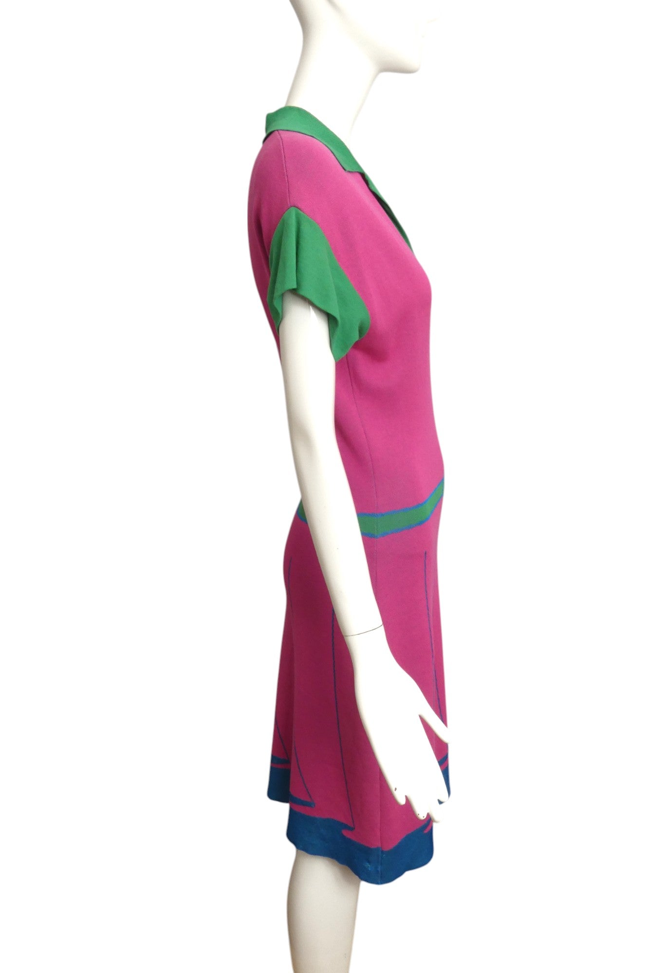 ROBERTA DI CAMERINO- AS IS 1990s Trompe L'oeil Knit Dress, Size 8