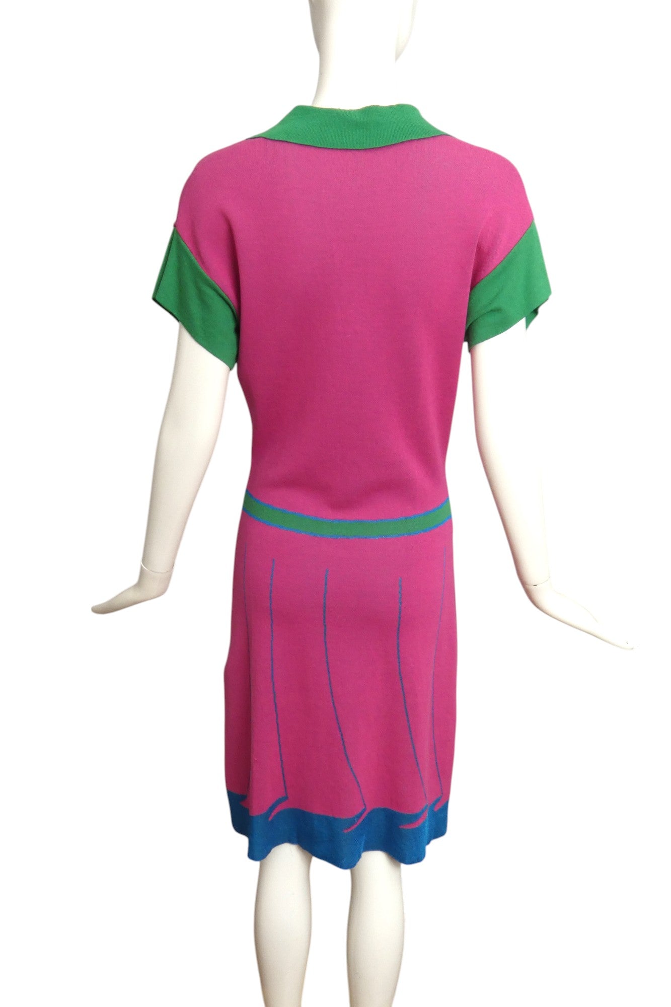 ROBERTA DI CAMERINO- AS IS 1990s Trompe L'oeil Knit Dress, Size 8