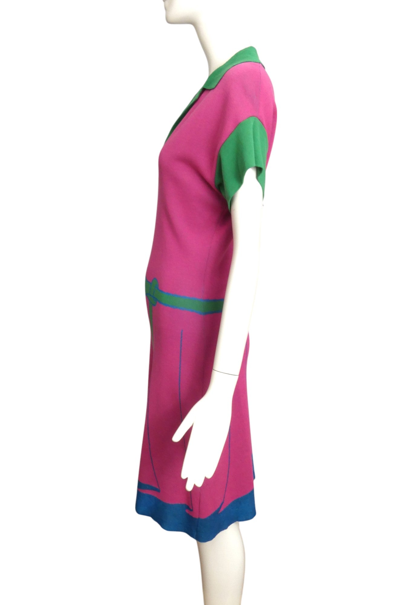 ROBERTA DI CAMERINO- AS IS 1990s Trompe L'oeil Knit Dress, Size 8