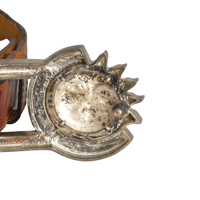 KIESELSTEIN CORD- 1990 Brown Alligator Winking Sun Belt, Waist 30"