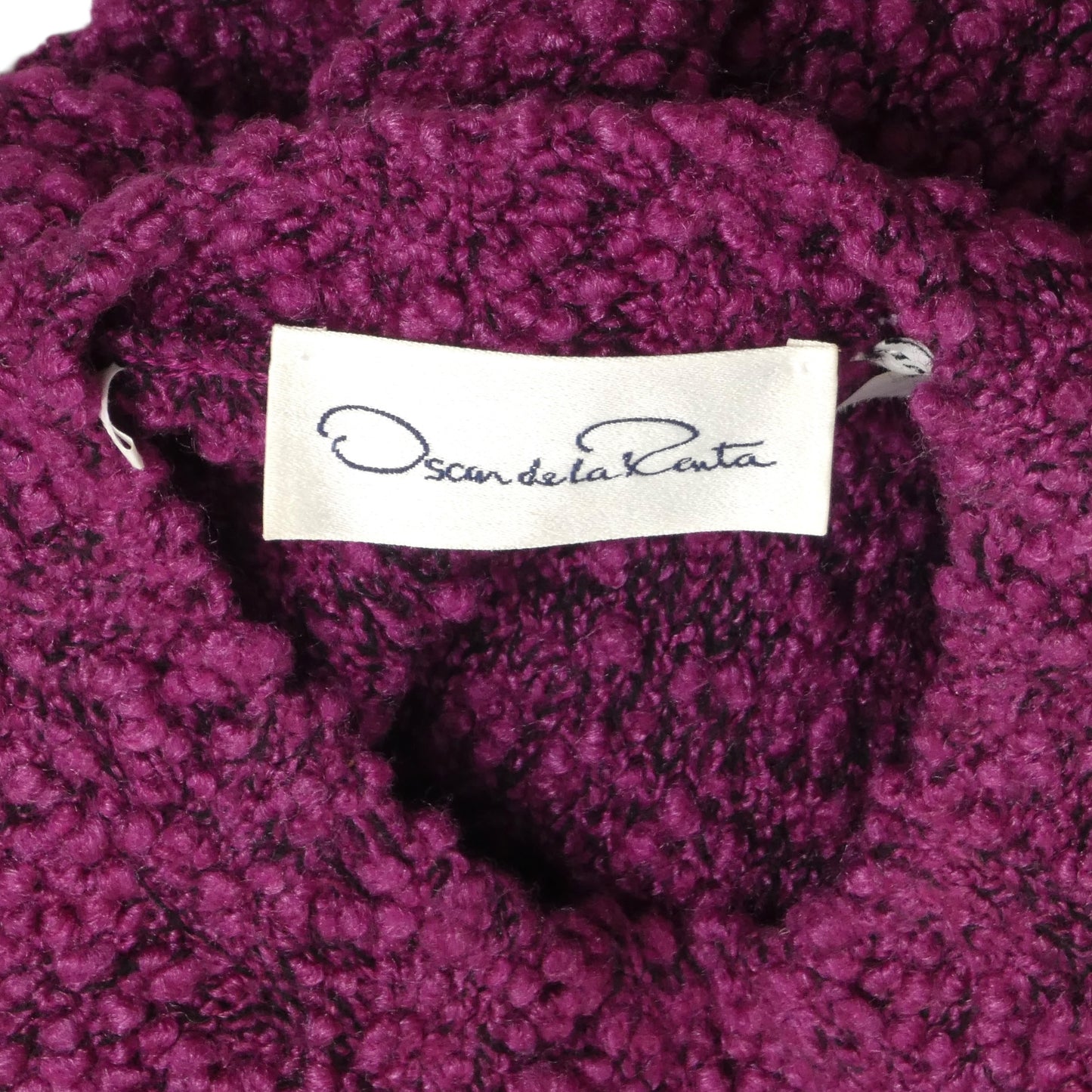 OSCAR DE LA RENTA- 1990s Purple Wool Boucle Sweater , Size Small