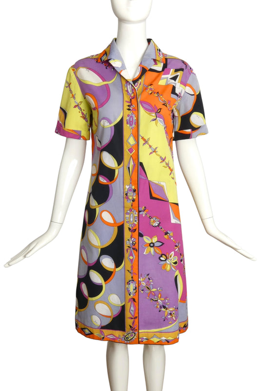 EMILIO PUCCI- 1960s Print Cotton Dress, Size 6