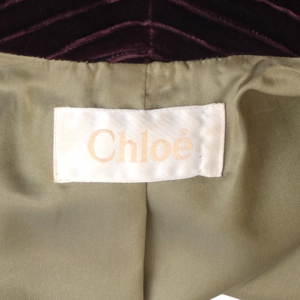 CHLOE- Purple Velvet Smoking Jacket, Size 6