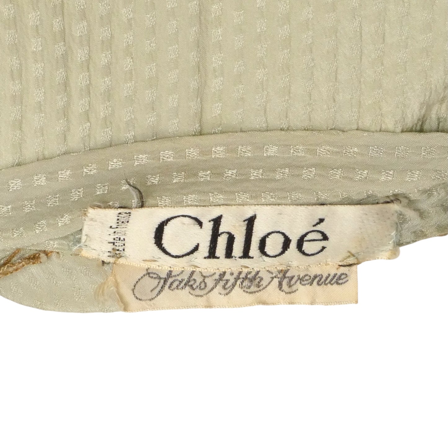 CHLOE- 1980s Dove Grey Silk Jacquard Dress, Size 10