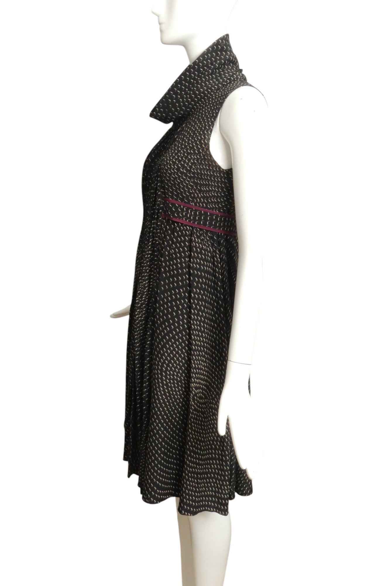 FENDI- Printed Silk Belted Dress, Size 4